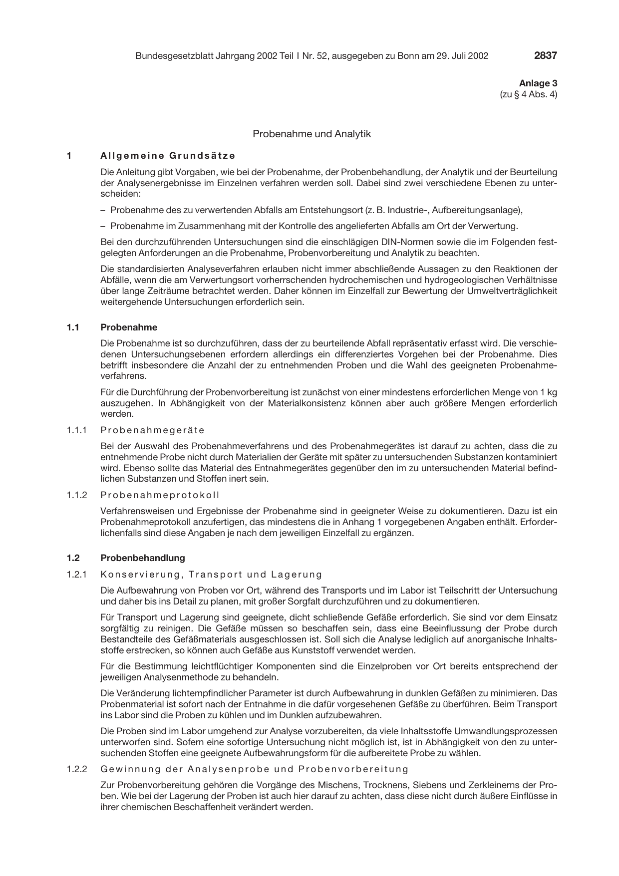 BGBl. 2002, Seite 2837 — Originalseite als Abbildung