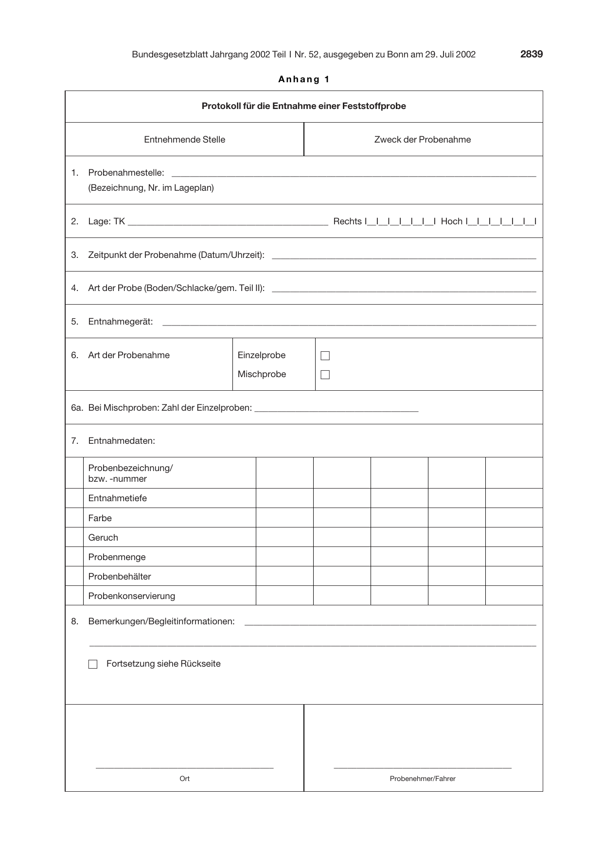 BGBl. 2002, Seite 2839 — Originalseite als Abbildung