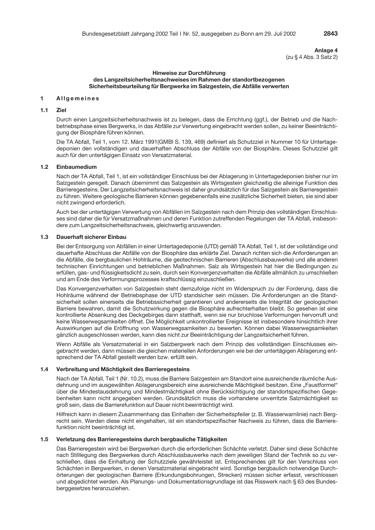 BGBl. 2002, Seite 2843 — Originalseite als Abbildung
