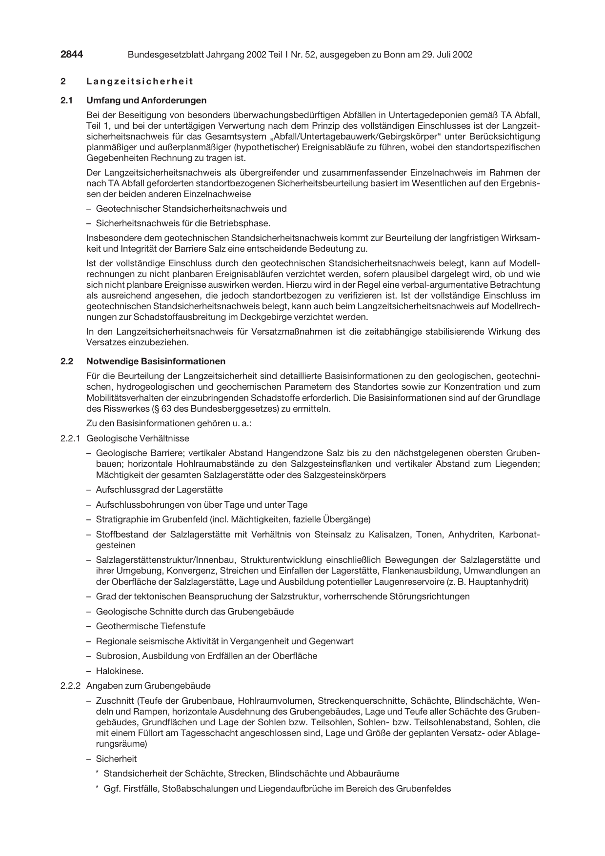 BGBl. 2002, Seite 2844 — Originalseite als Abbildung