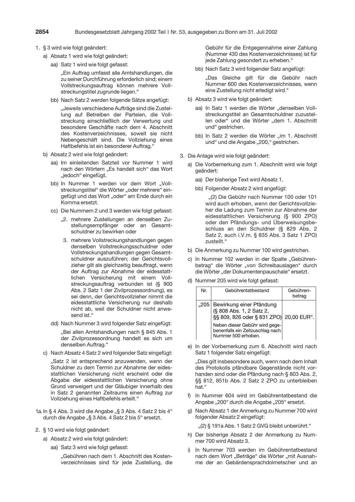 BGBl. 2002, Seite 2854 — Originalseite als Abbildung