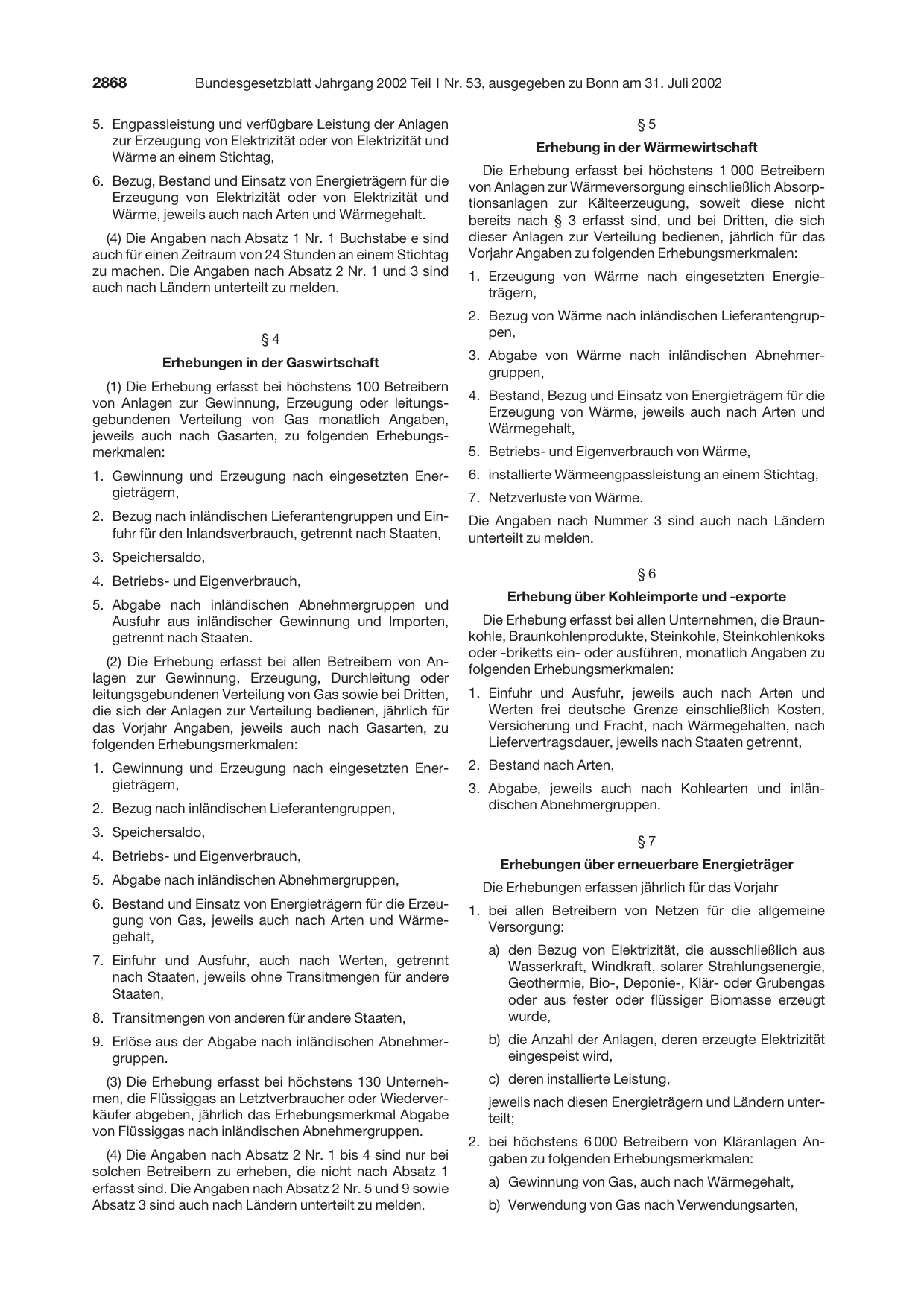 BGBl. 2002, Seite 2868 — Originalseite als Abbildung
