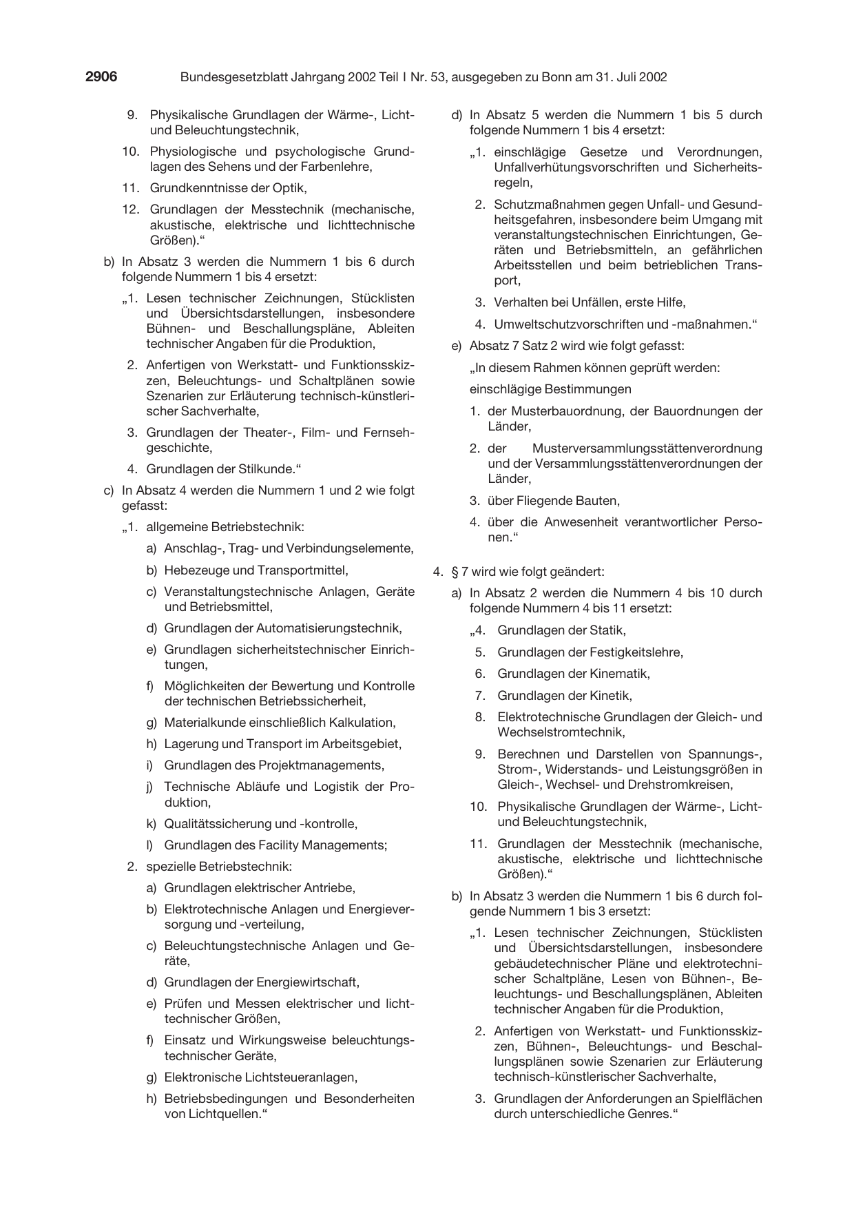 BGBl. 2002, Seite 2906 — Originalseite als Abbildung