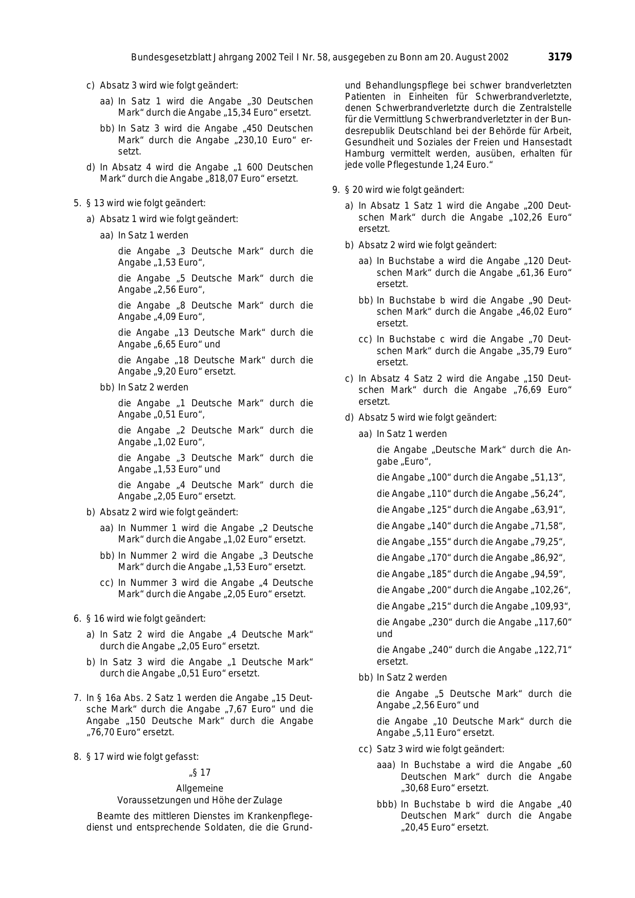 BGBl. 2002, Seite 3179 — Originalseite als Abbildung