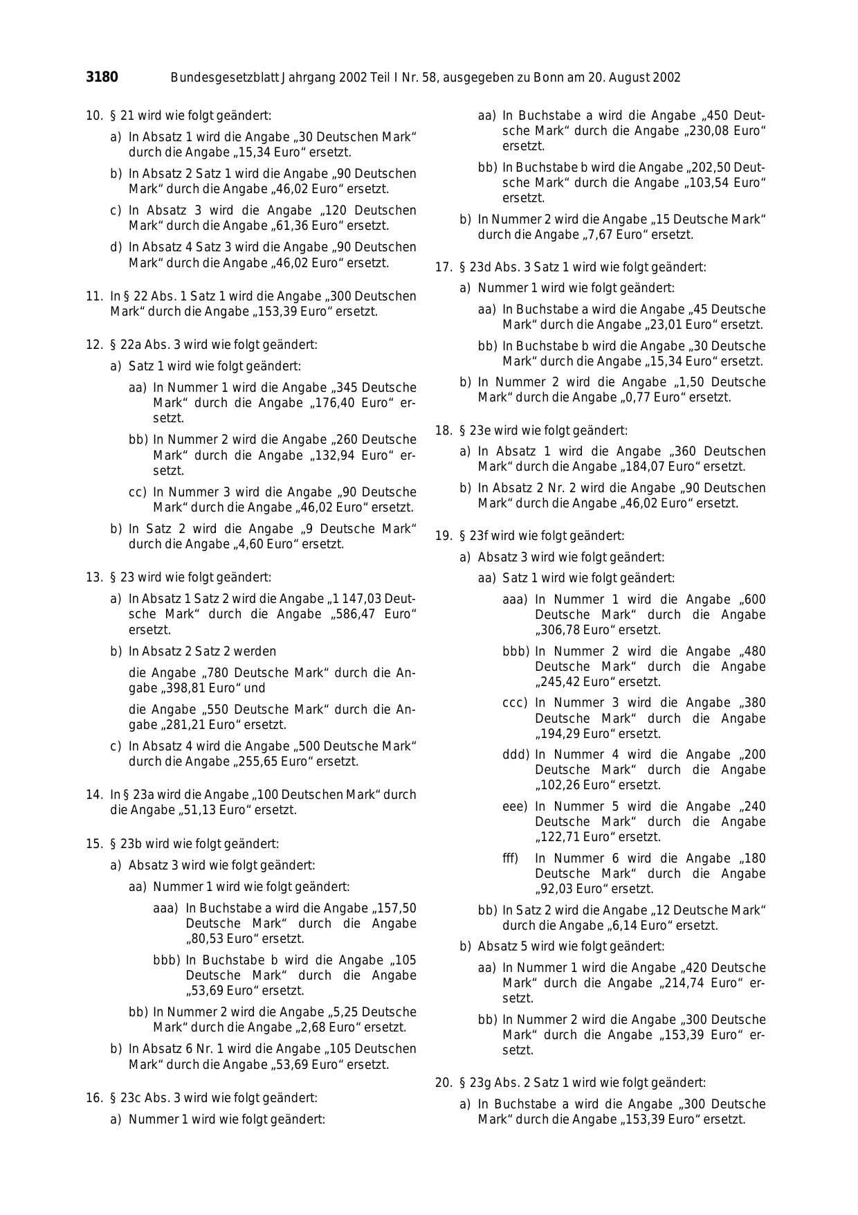 BGBl. 2002, Seite 3180 — Originalseite als Abbildung