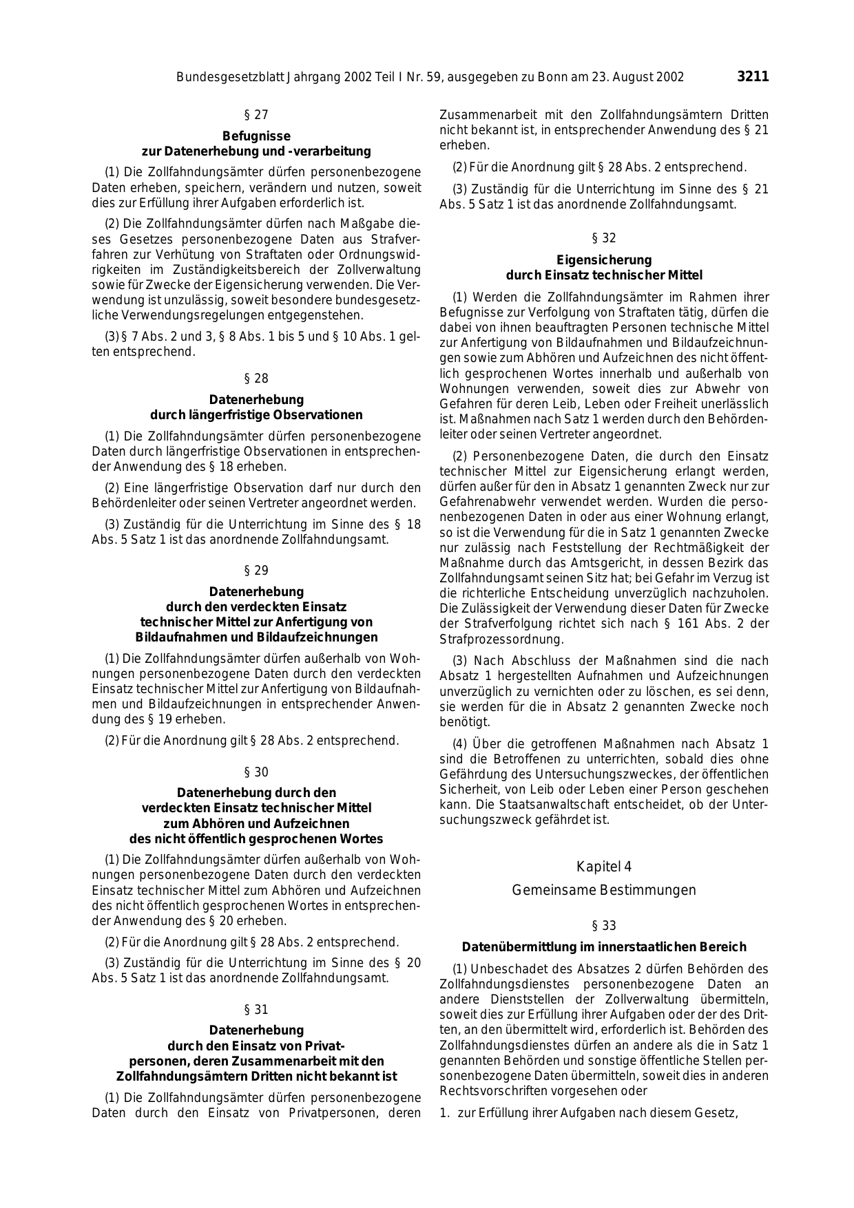 BGBl. 2002, Seite 3211 — Originalseite als Abbildung