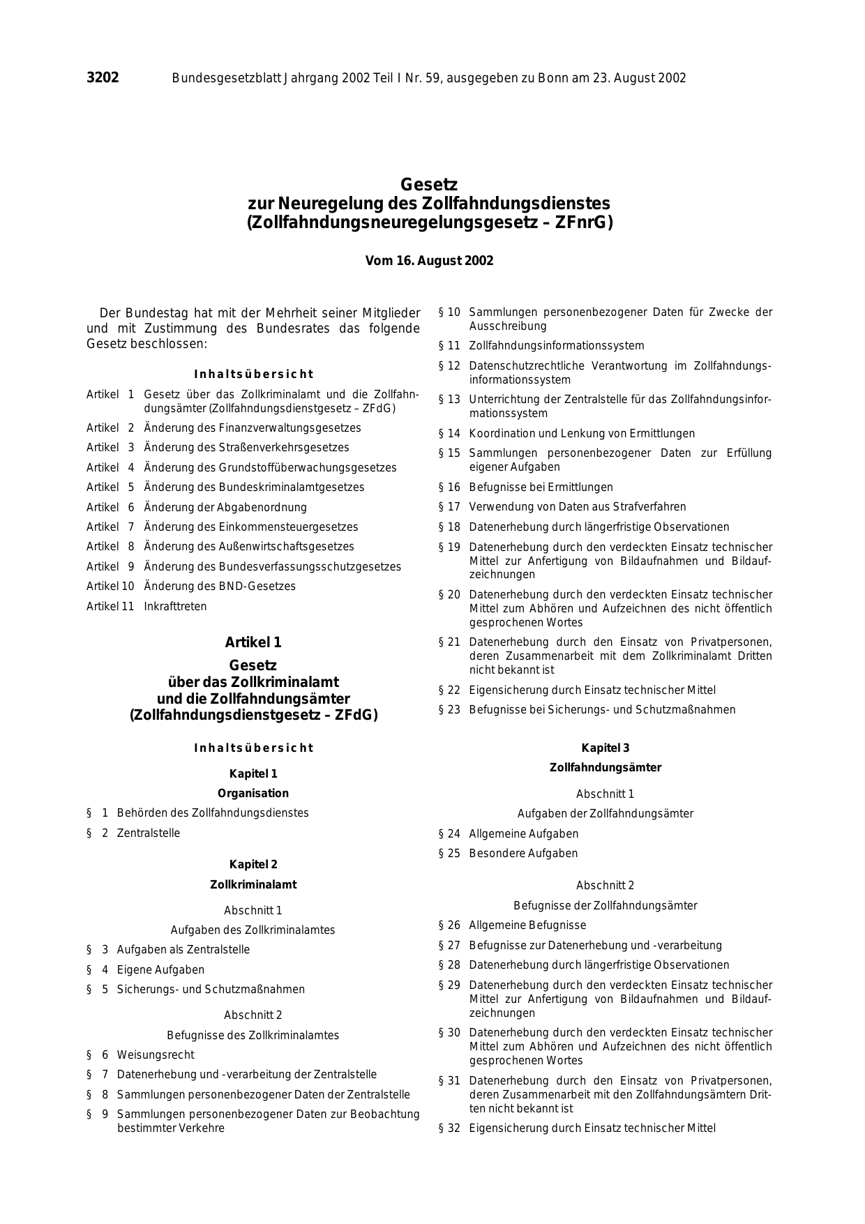 BGBl. 2002, Seite 3202 — Originalseite als Abbildung