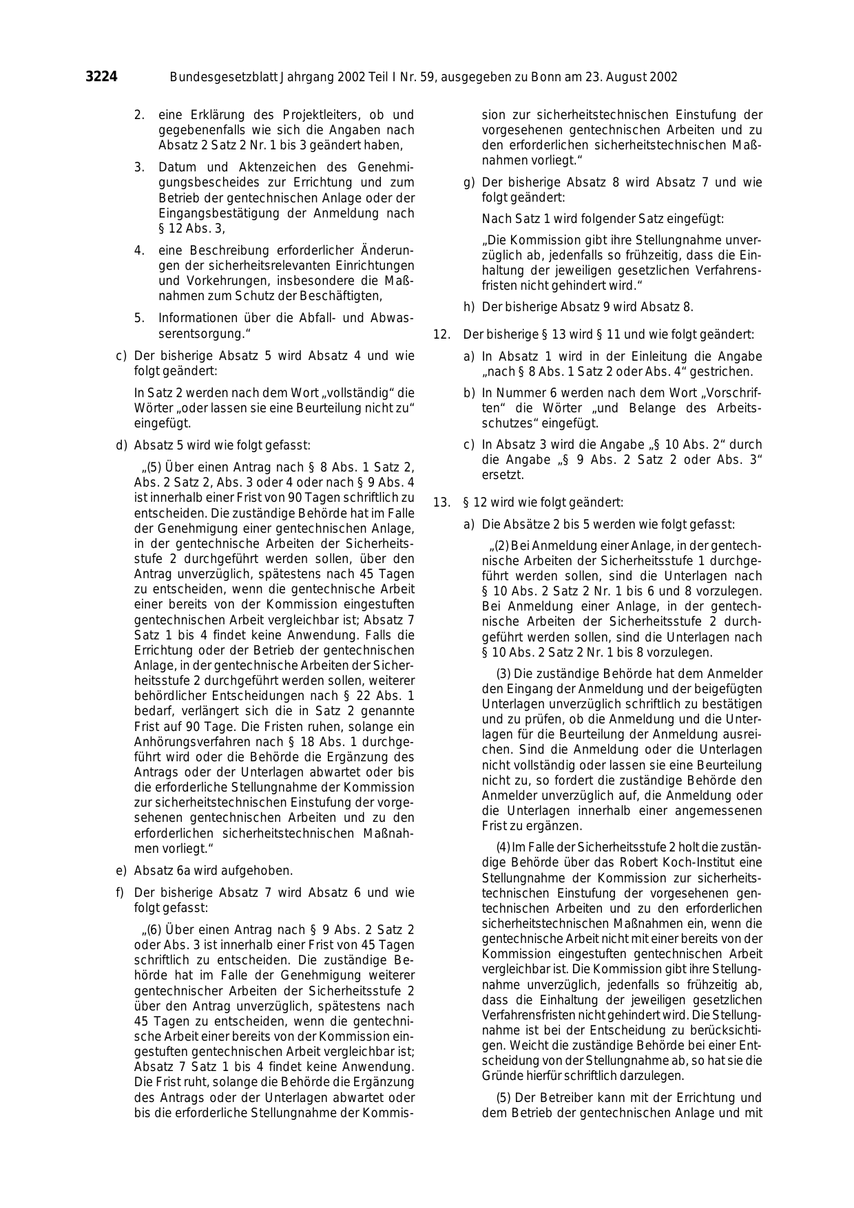 BGBl. 2002, Seite 3224 — Originalseite als Abbildung