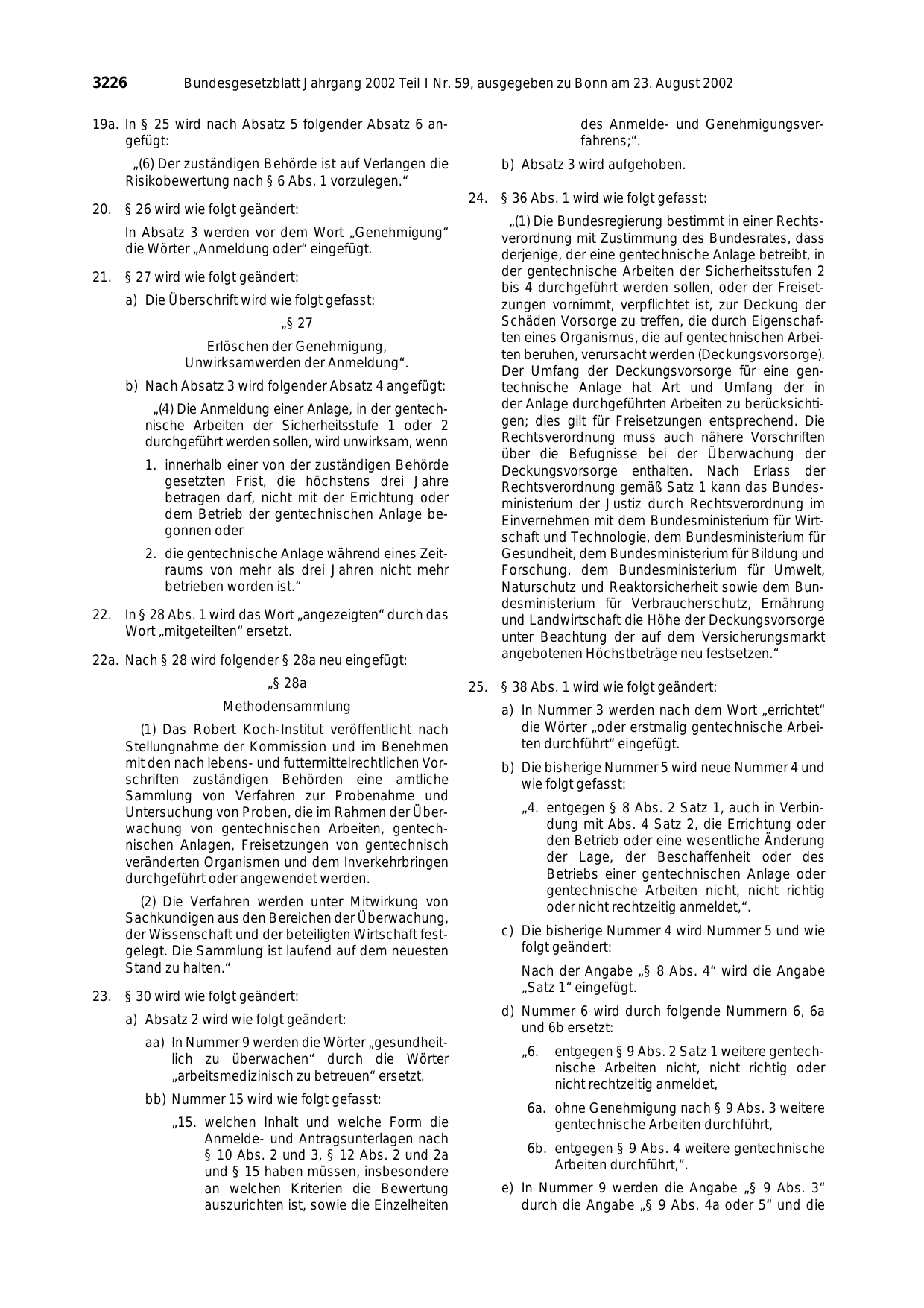 BGBl. 2002, Seite 3226 — Originalseite als Abbildung