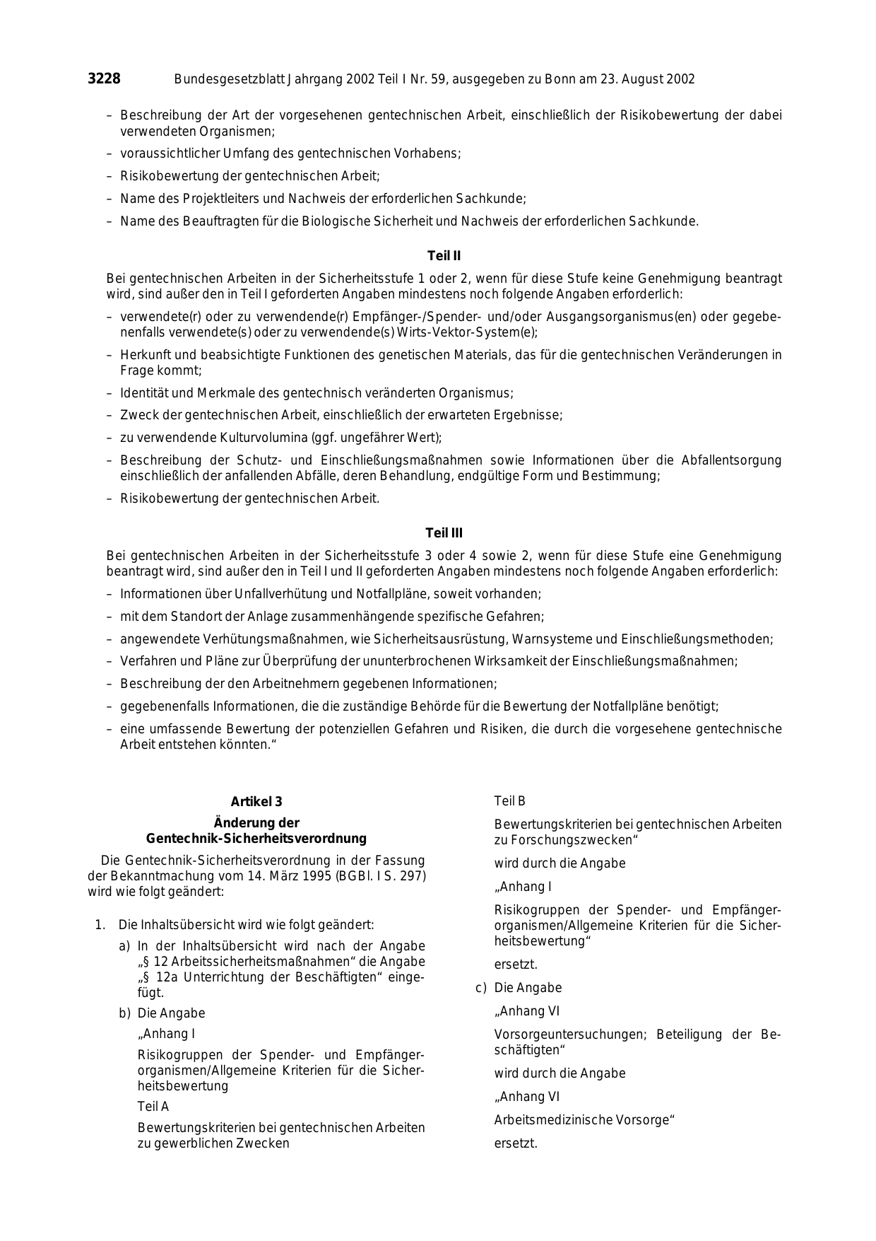 BGBl. 2002, Seite 3228 — Originalseite als Abbildung