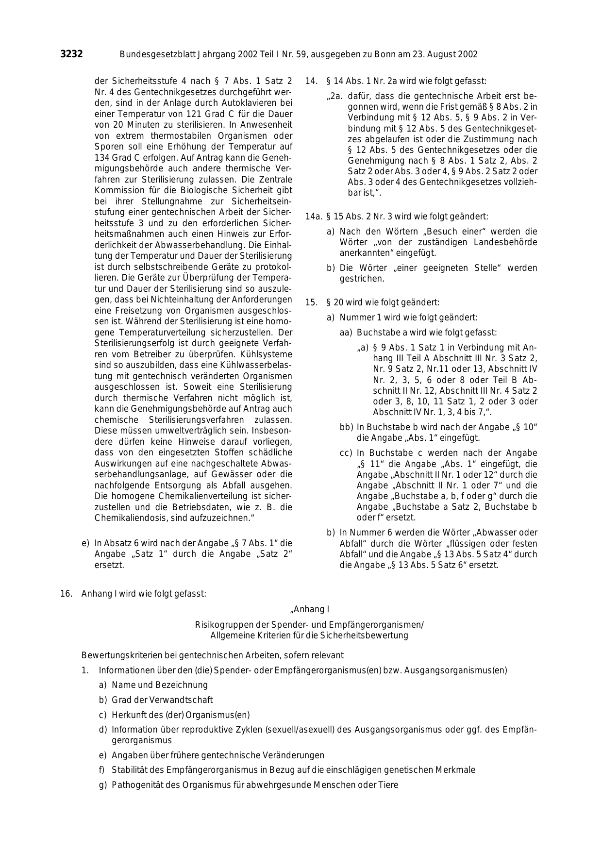BGBl. 2002, Seite 3232 — Originalseite als Abbildung