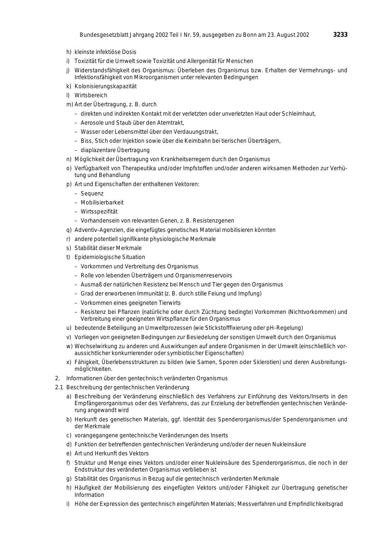 BGBl. 2002, Seite 3233 — Originalseite als Abbildung