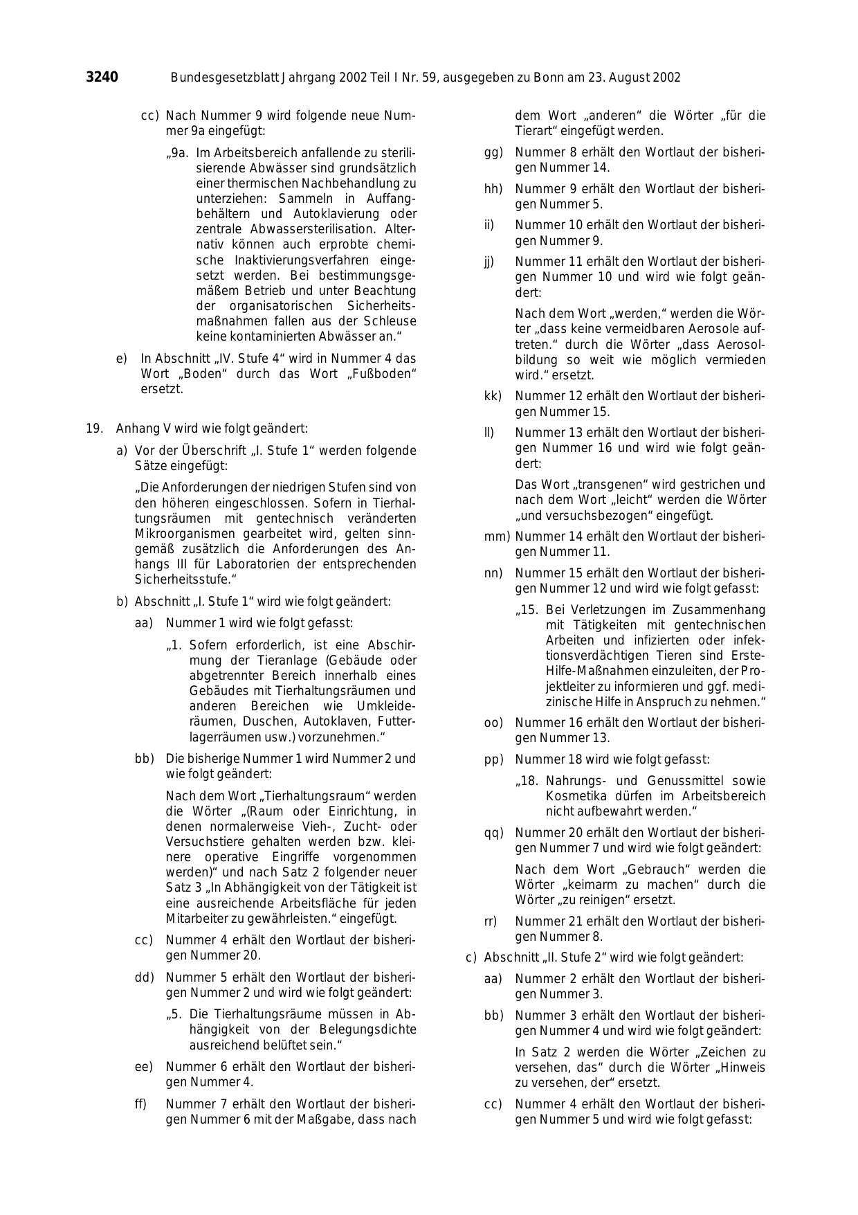 BGBl. 2002, Seite 3240 — Originalseite als Abbildung