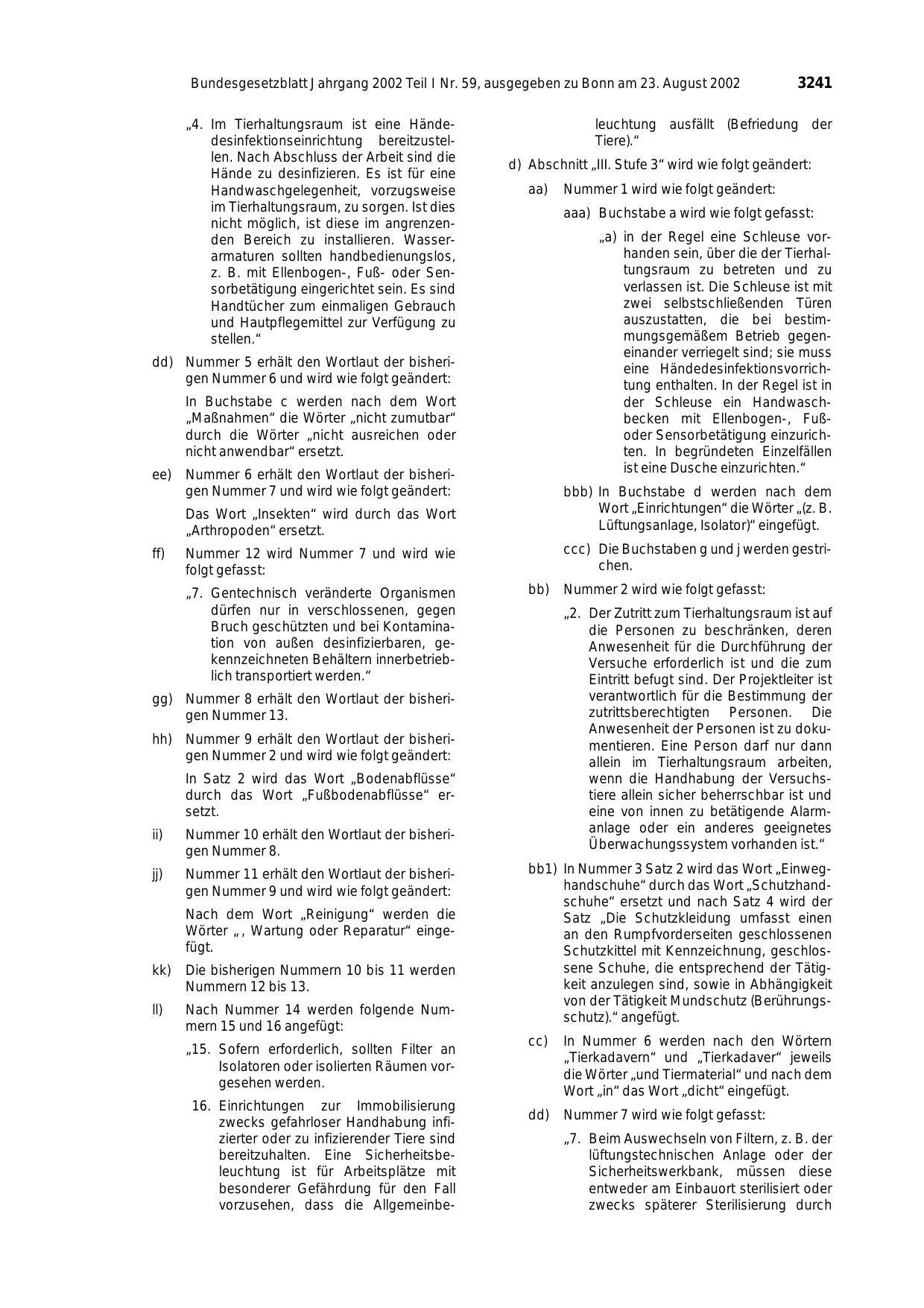 BGBl. 2002, Seite 3241 — Originalseite als Abbildung