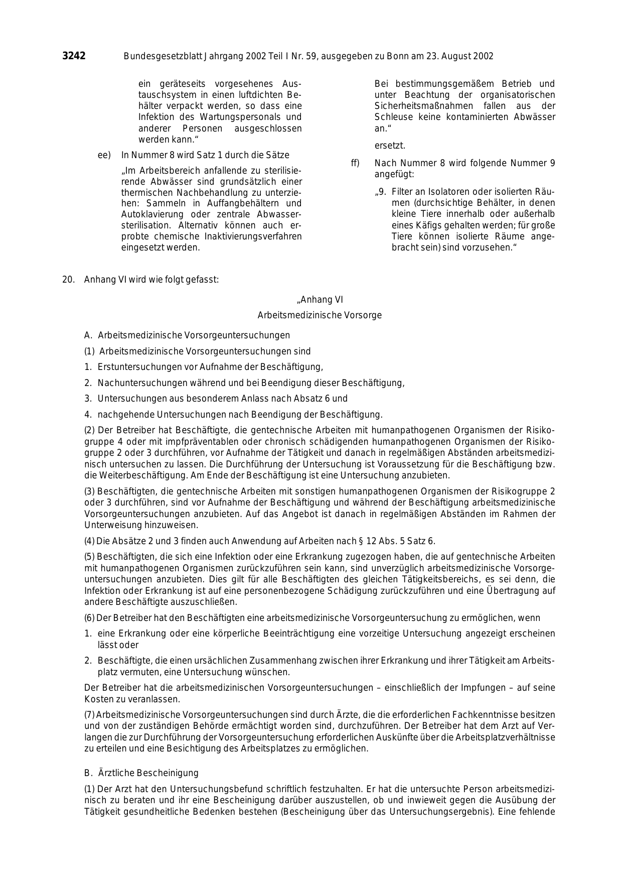 BGBl. 2002, Seite 3242 — Originalseite als Abbildung