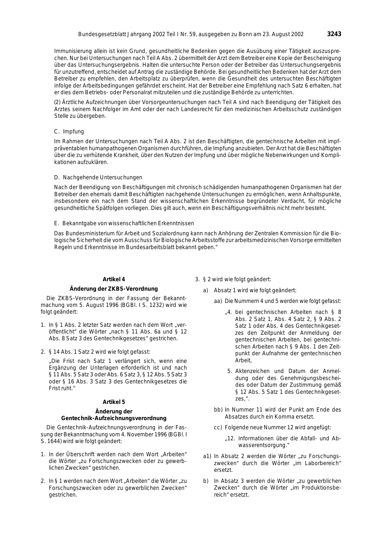 BGBl. 2002, Seite 3243 — Originalseite als Abbildung