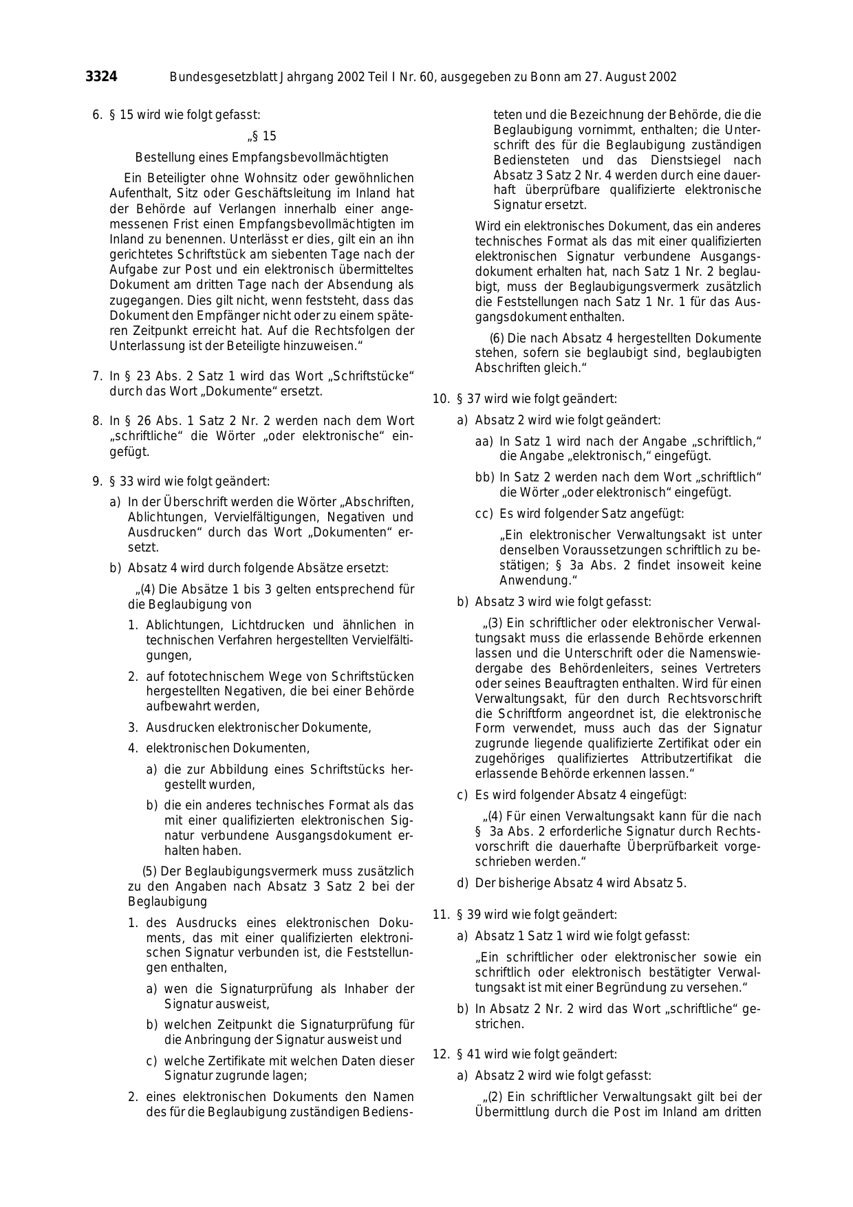 BGBl. 2002, Seite 3324 — Originalseite als Abbildung