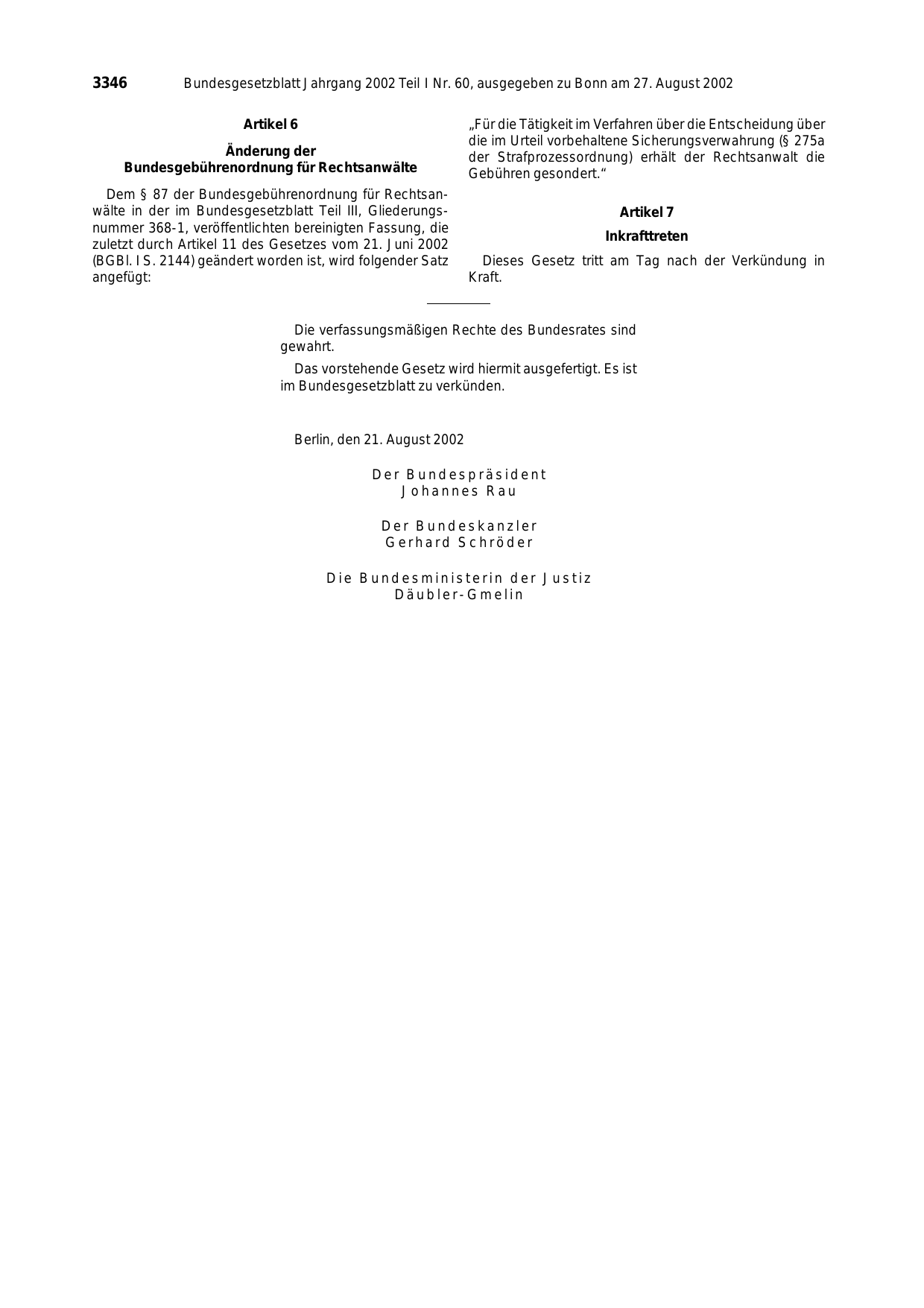 BGBl. 2002, Seite 3346 — Originalseite als Abbildung