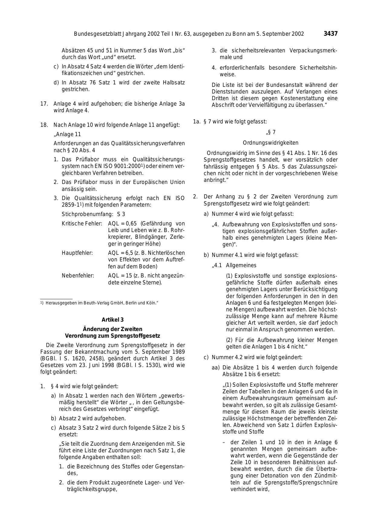 BGBl. 2002, Seite 3437 — Originalseite als Abbildung
