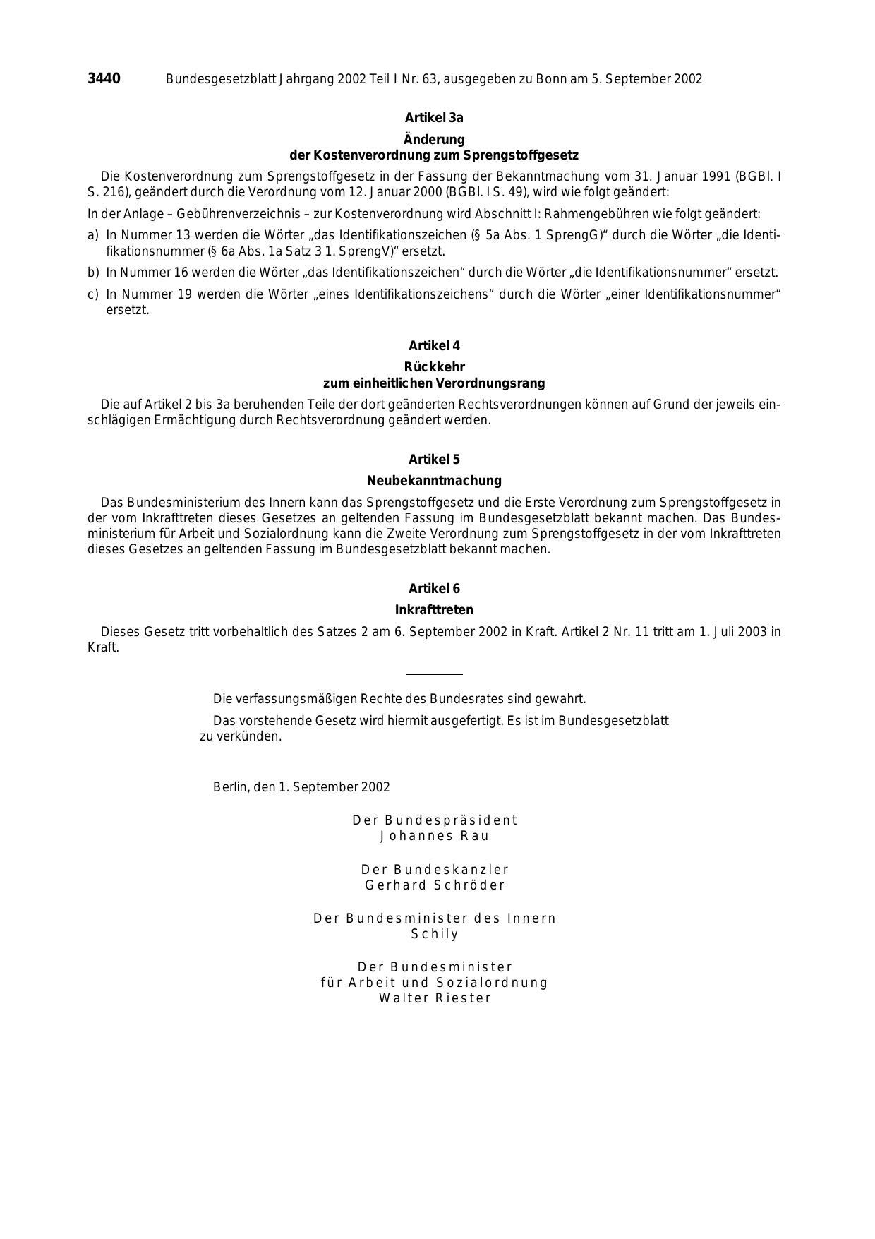 BGBl. 2002, Seite 3440 — Originalseite als Abbildung
