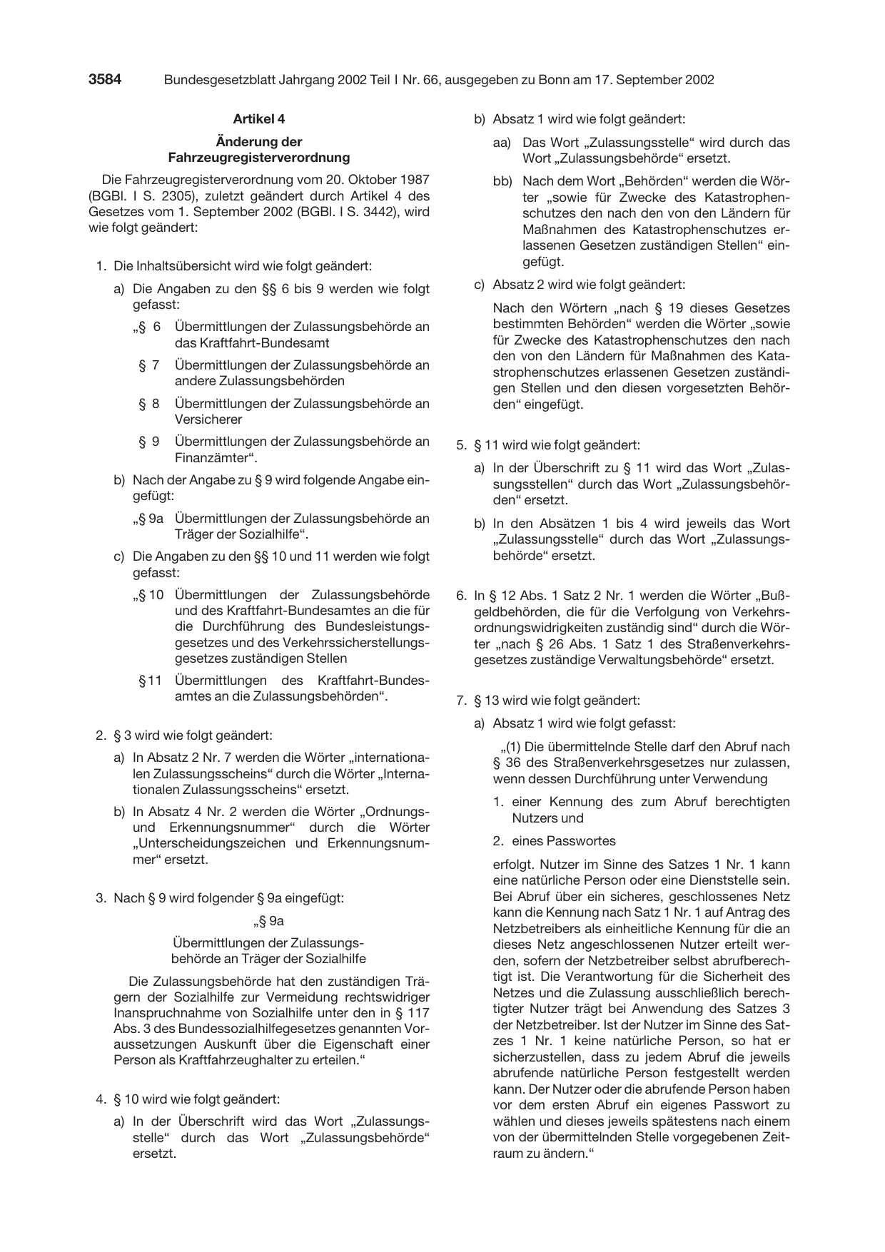 BGBl. 2002, Seite 3584 — Originalseite als Abbildung