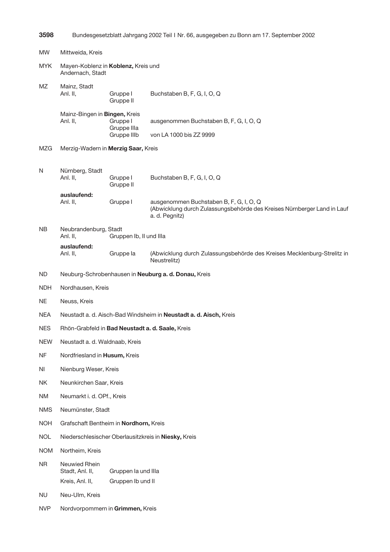 BGBl. 2002, Seite 3598 — Originalseite als Abbildung