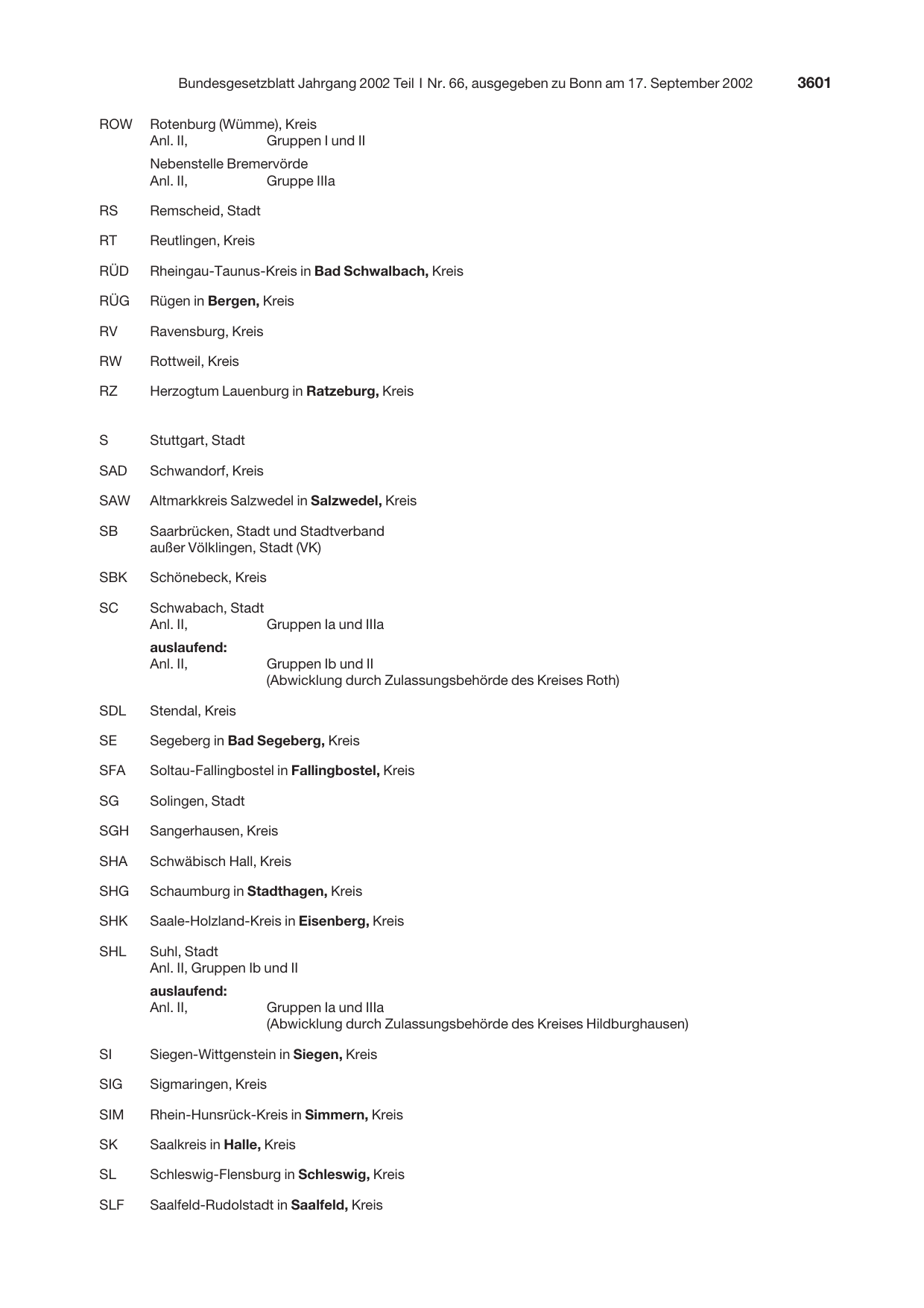 BGBl. 2002, Seite 3601 — Originalseite als Abbildung