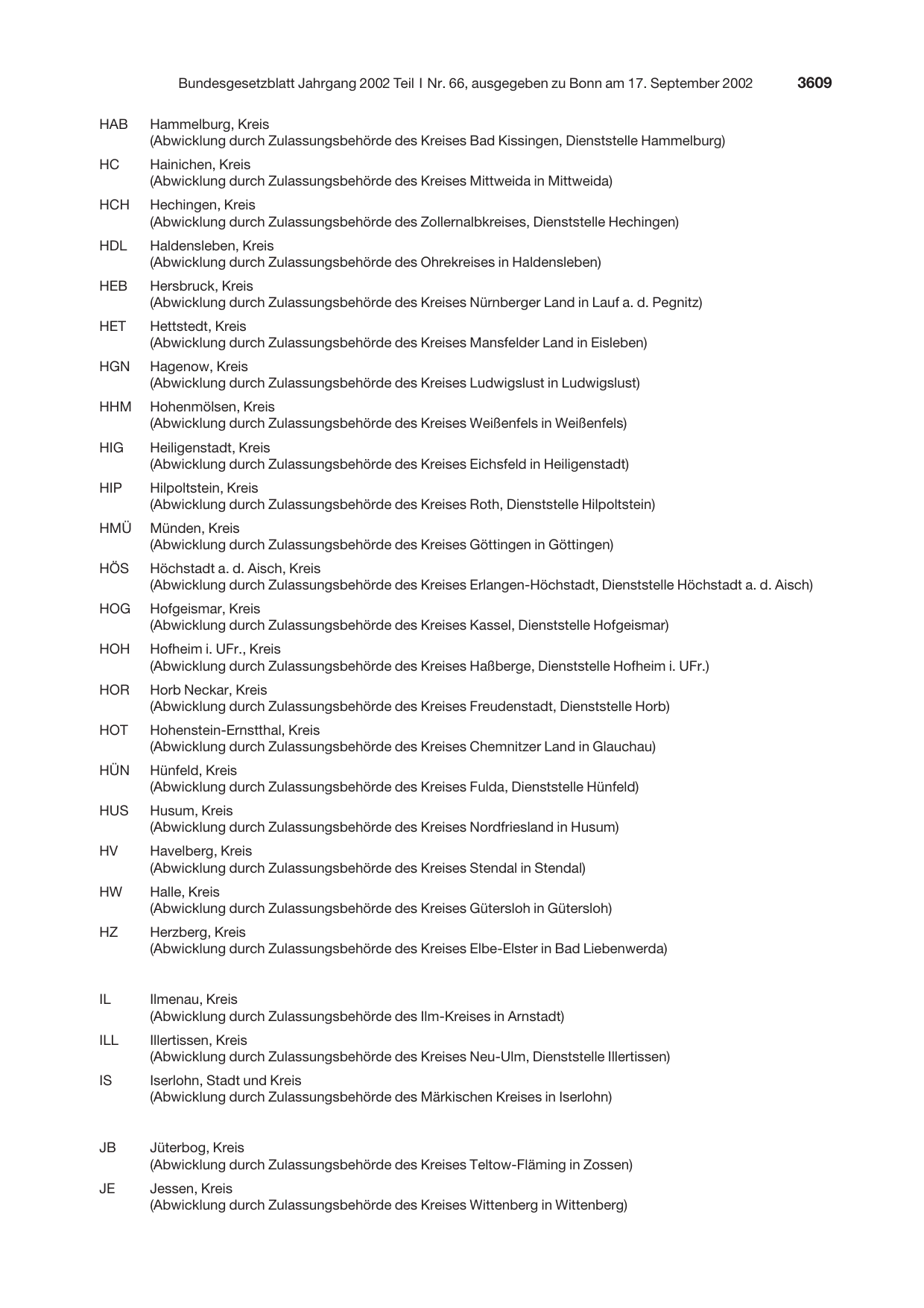 BGBl. 2002, Seite 3609 — Originalseite als Abbildung