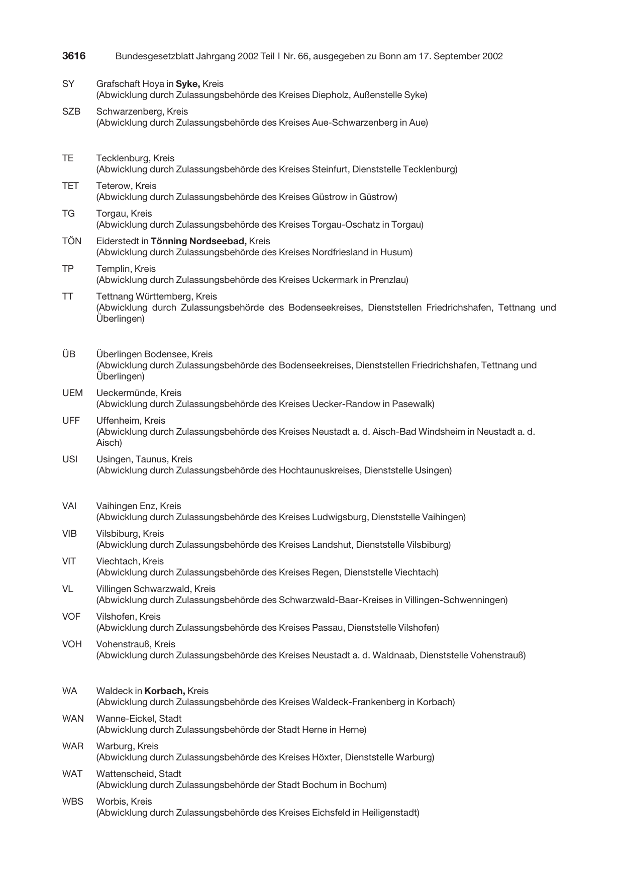 BGBl. 2002, Seite 3616 — Originalseite als Abbildung