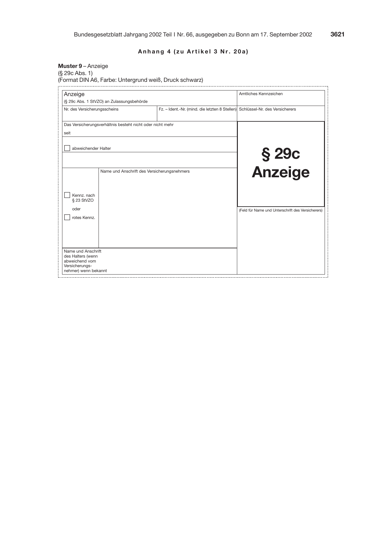 BGBl. 2002, Seite 3621 — Originalseite als Abbildung