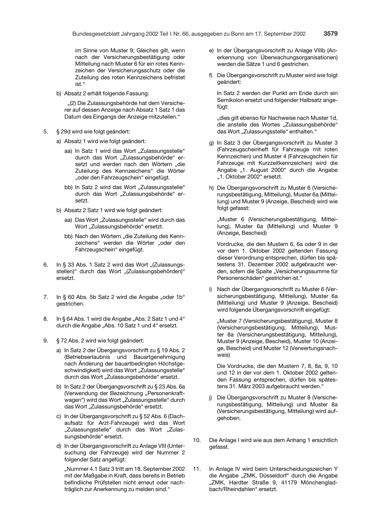 BGBl. 2002, Seite 3579 — Originalseite als Abbildung