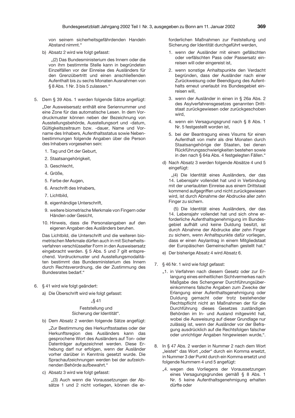 BGBl. 2002, Seite 369 — Originalseite als Abbildung