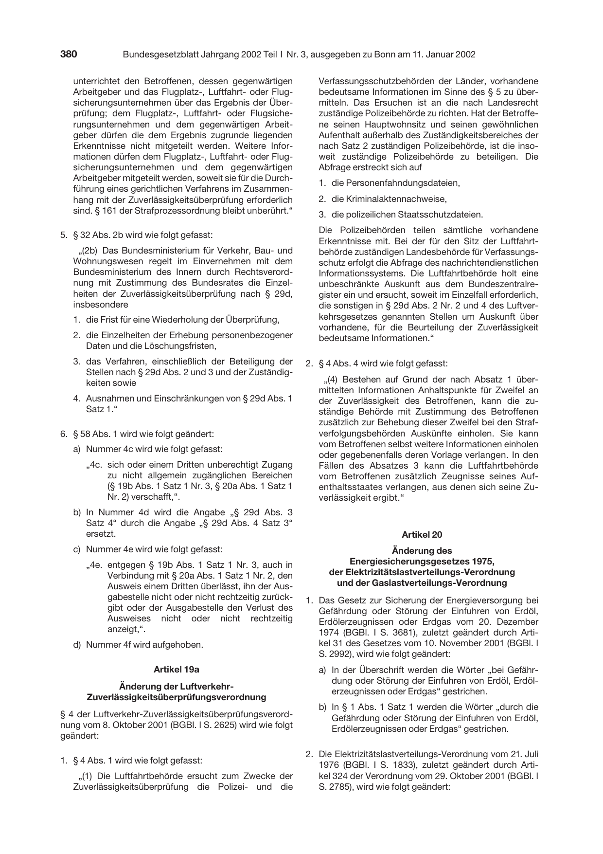 BGBl. 2002, Seite 380 — Originalseite als Abbildung