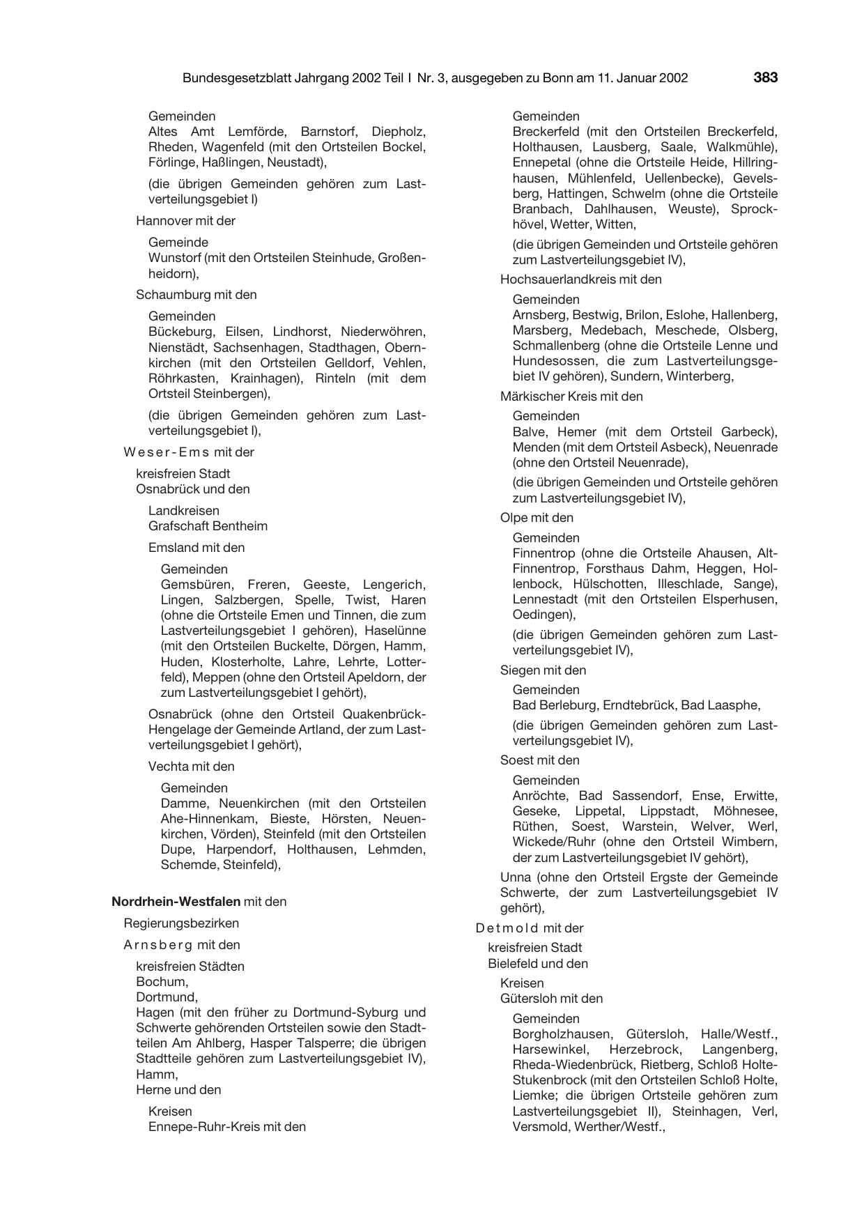BGBl. 2002, Seite 383 — Originalseite als Abbildung