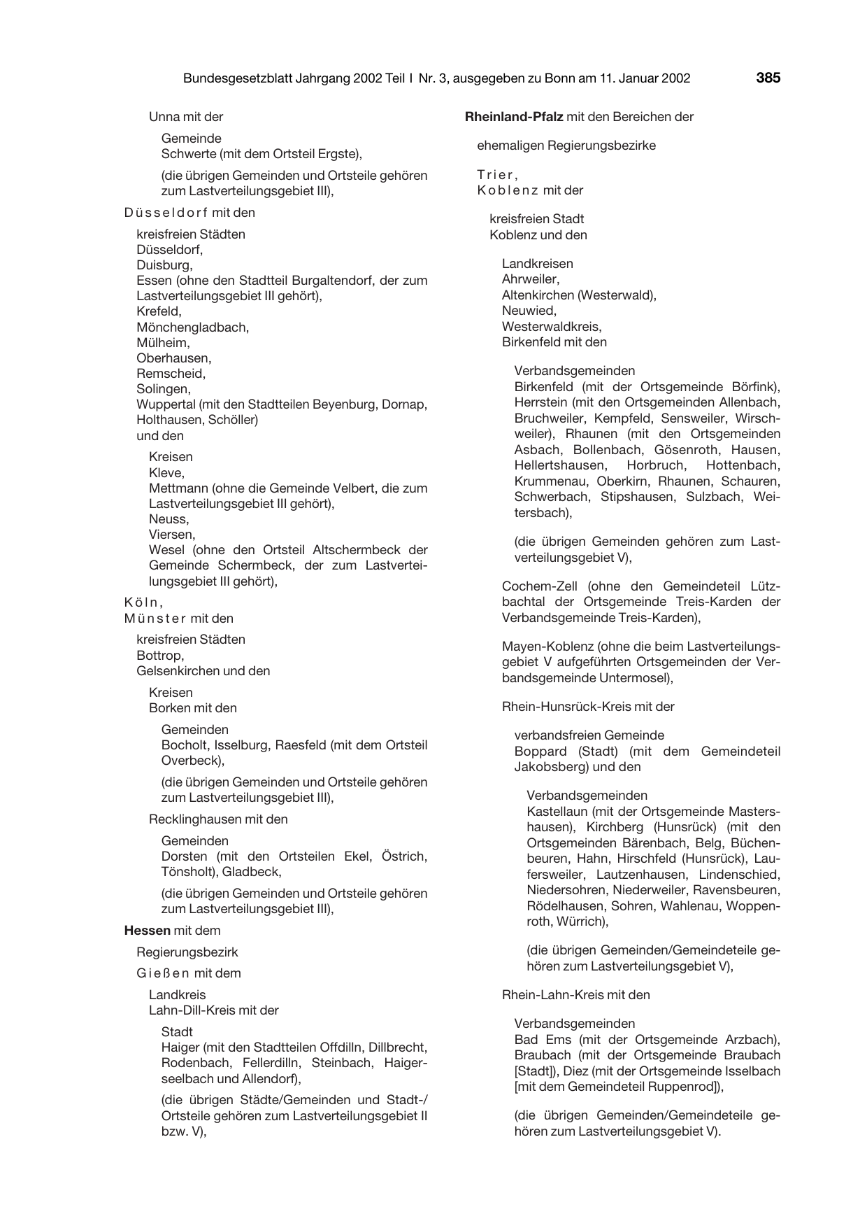 BGBl. 2002, Seite 385 — Originalseite als Abbildung