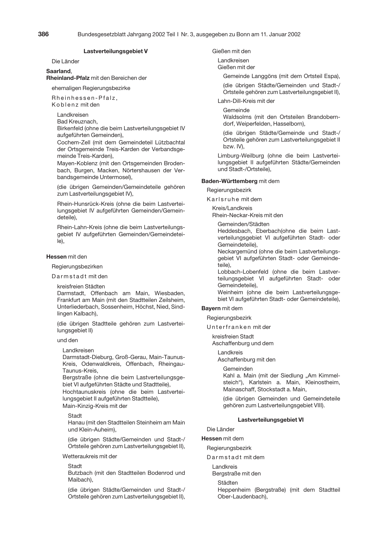 BGBl. 2002, Seite 386 — Originalseite als Abbildung