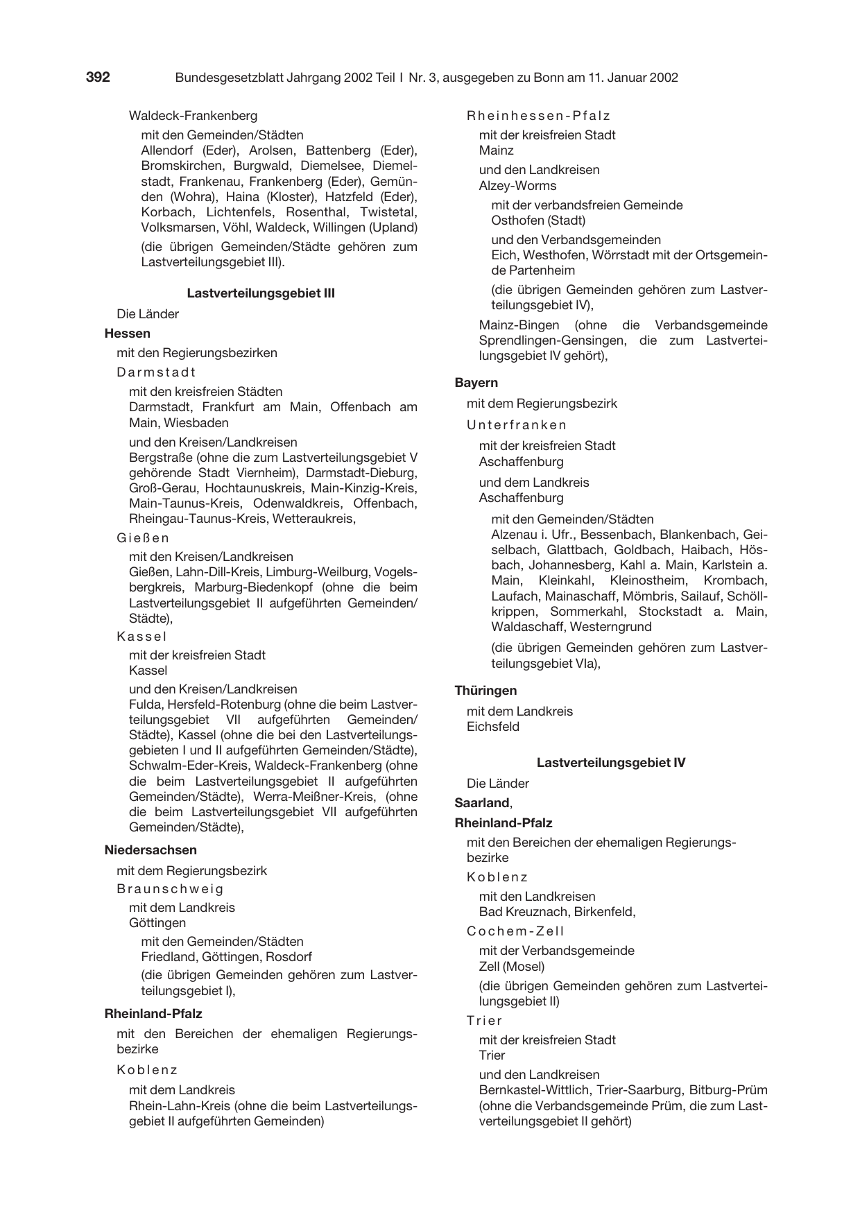 BGBl. 2002, Seite 392 — Originalseite als Abbildung