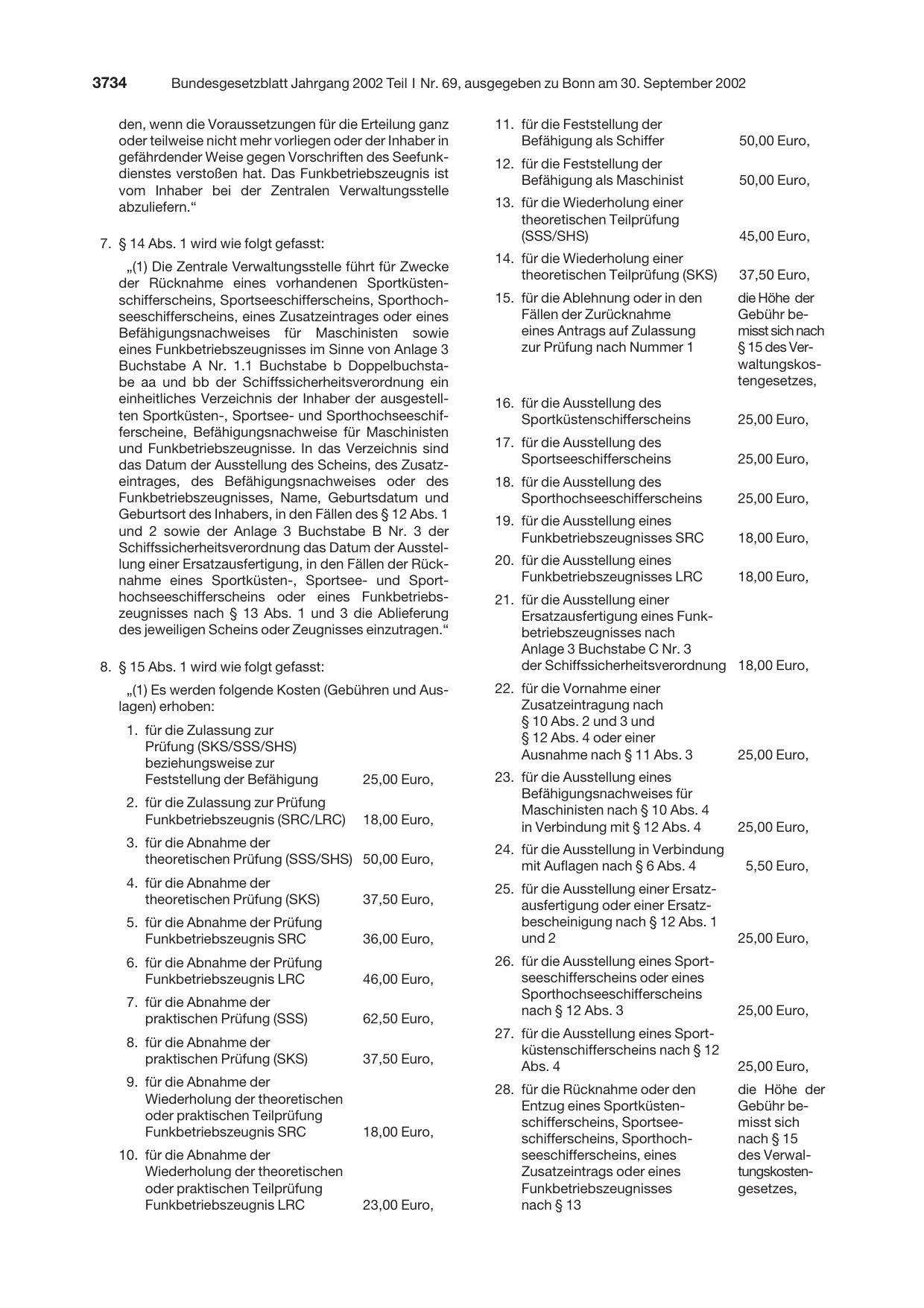 BGBl. 2002, Seite 3734 — Originalseite als Abbildung