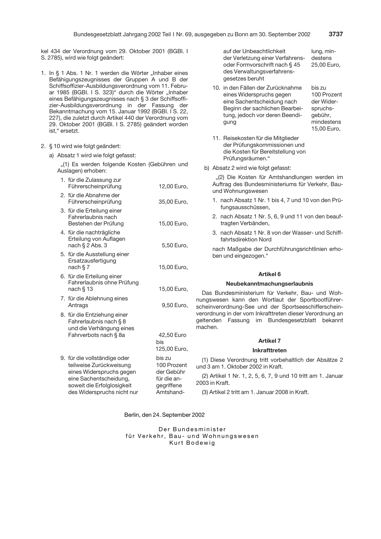 BGBl. 2002, Seite 3737 — Originalseite als Abbildung