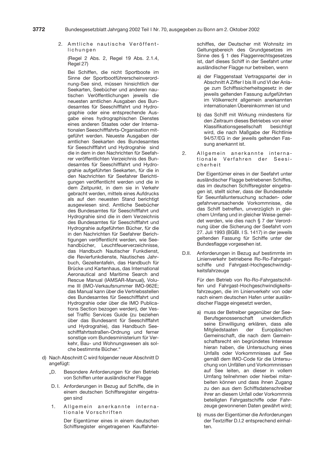 BGBl. 2002, Seite 3772 — Originalseite als Abbildung