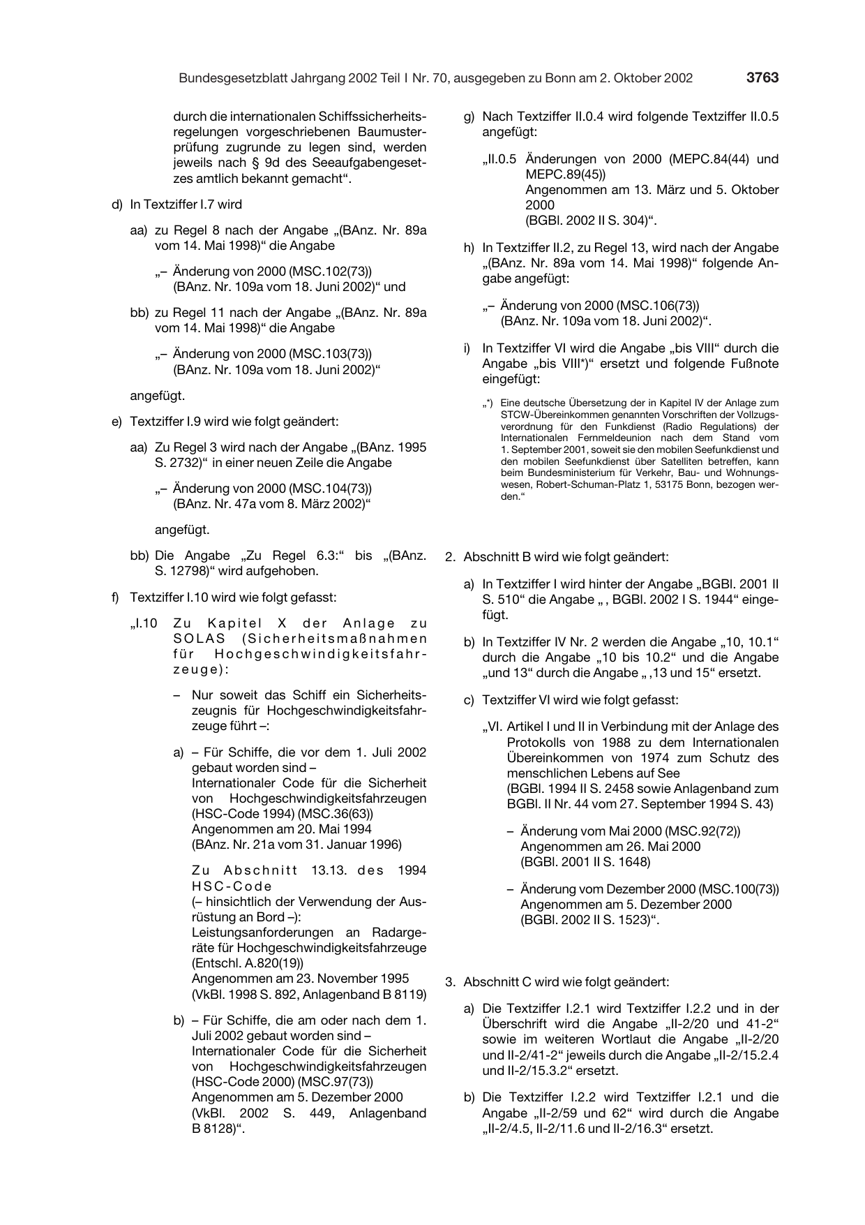 BGBl. 2002, Seite 3763 — Originalseite als Abbildung