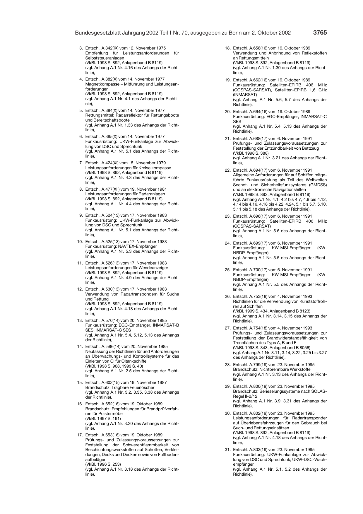 BGBl. 2002, Seite 3765 — Originalseite als Abbildung