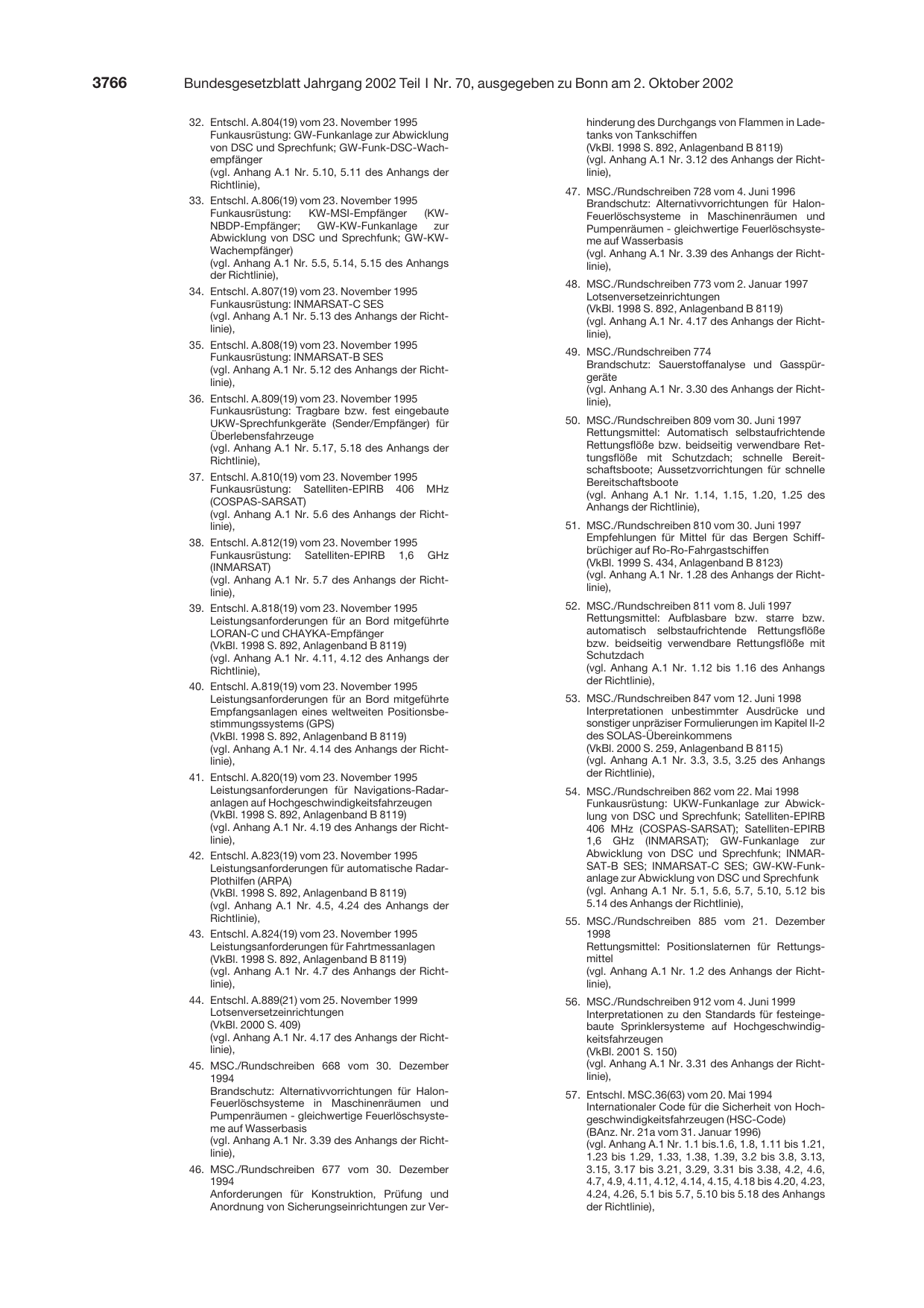 BGBl. 2002, Seite 3766 — Originalseite als Abbildung