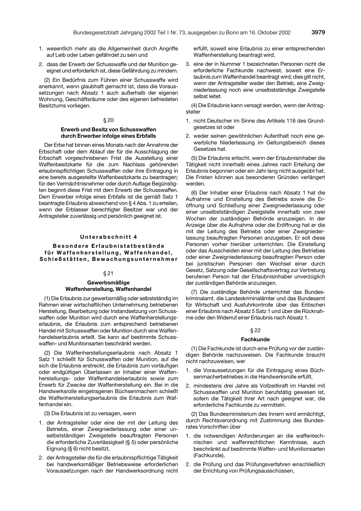 BGBl. 2002, Seite 3979 — Originalseite als Abbildung