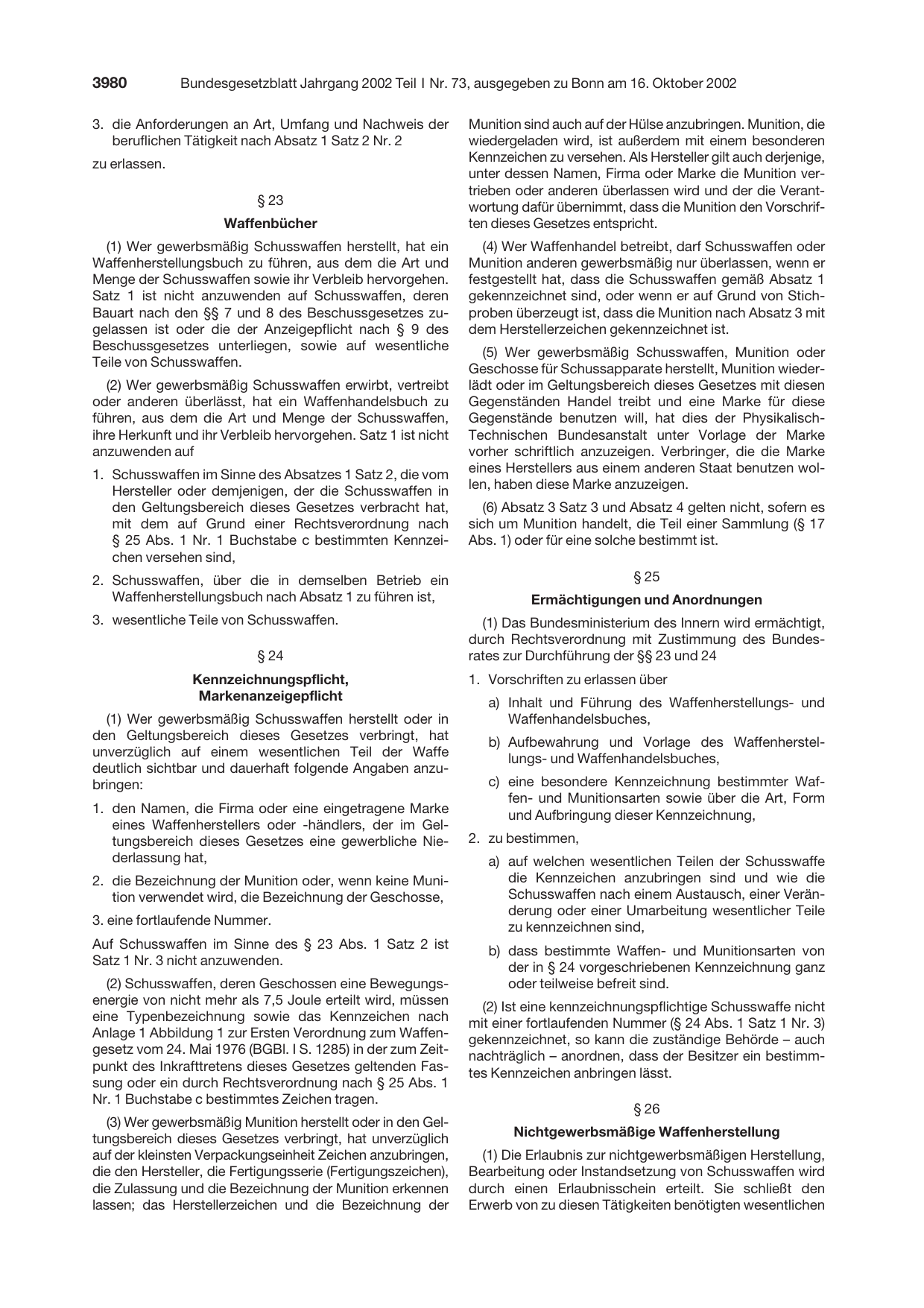 BGBl. 2002, Seite 3980 — Originalseite als Abbildung