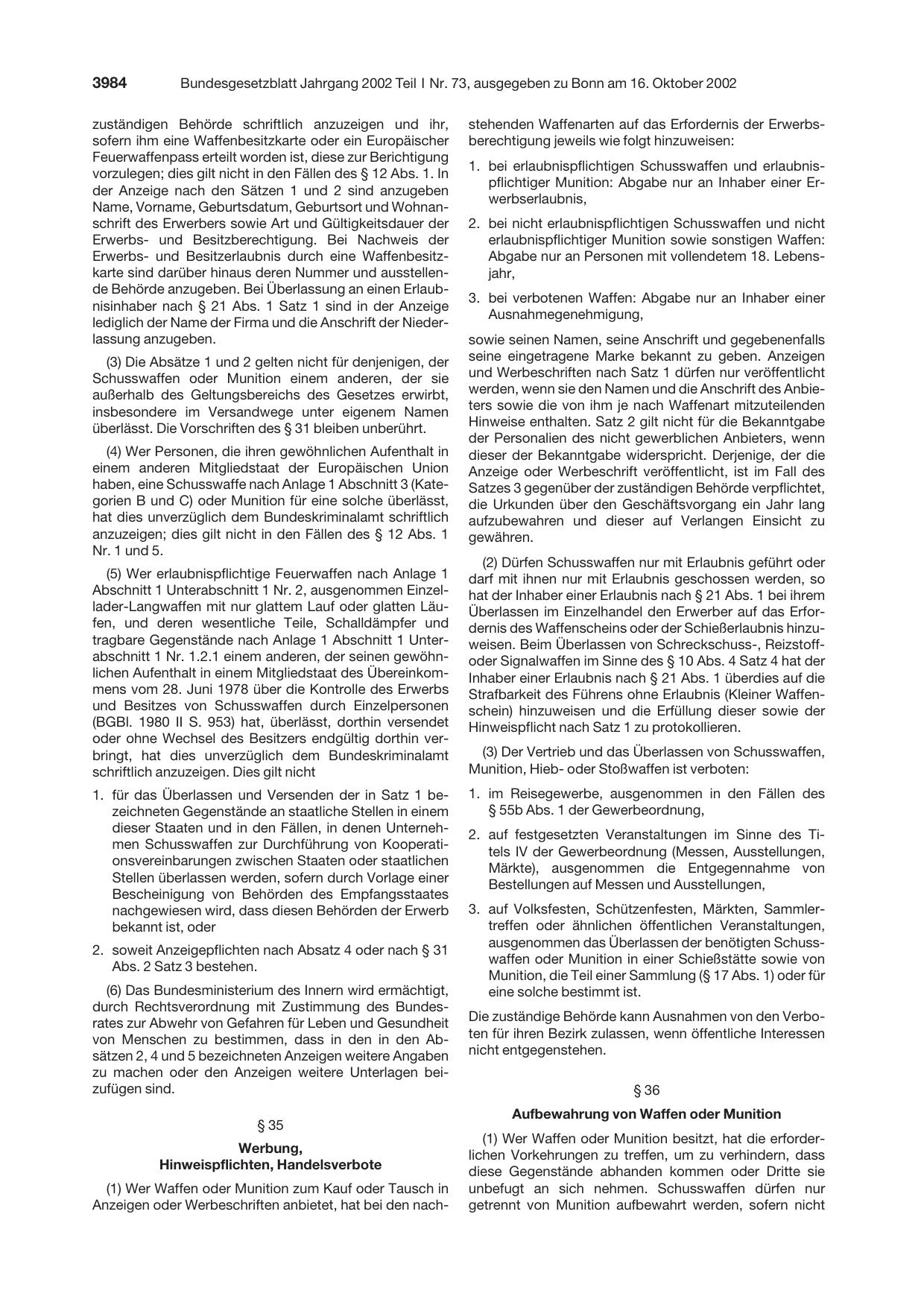BGBl. 2002, Seite 3984 — Originalseite als Abbildung