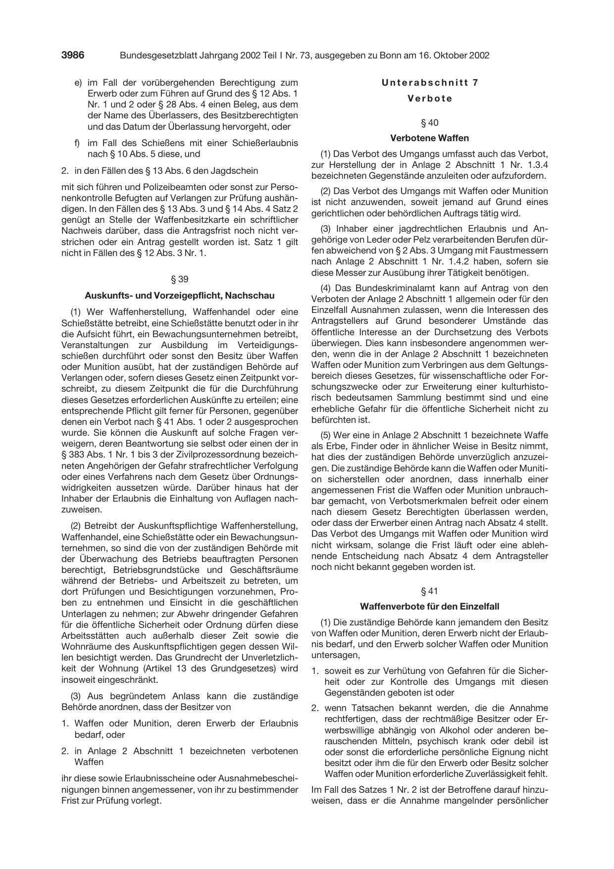 BGBl. 2002, Seite 3986 — Originalseite als Abbildung
