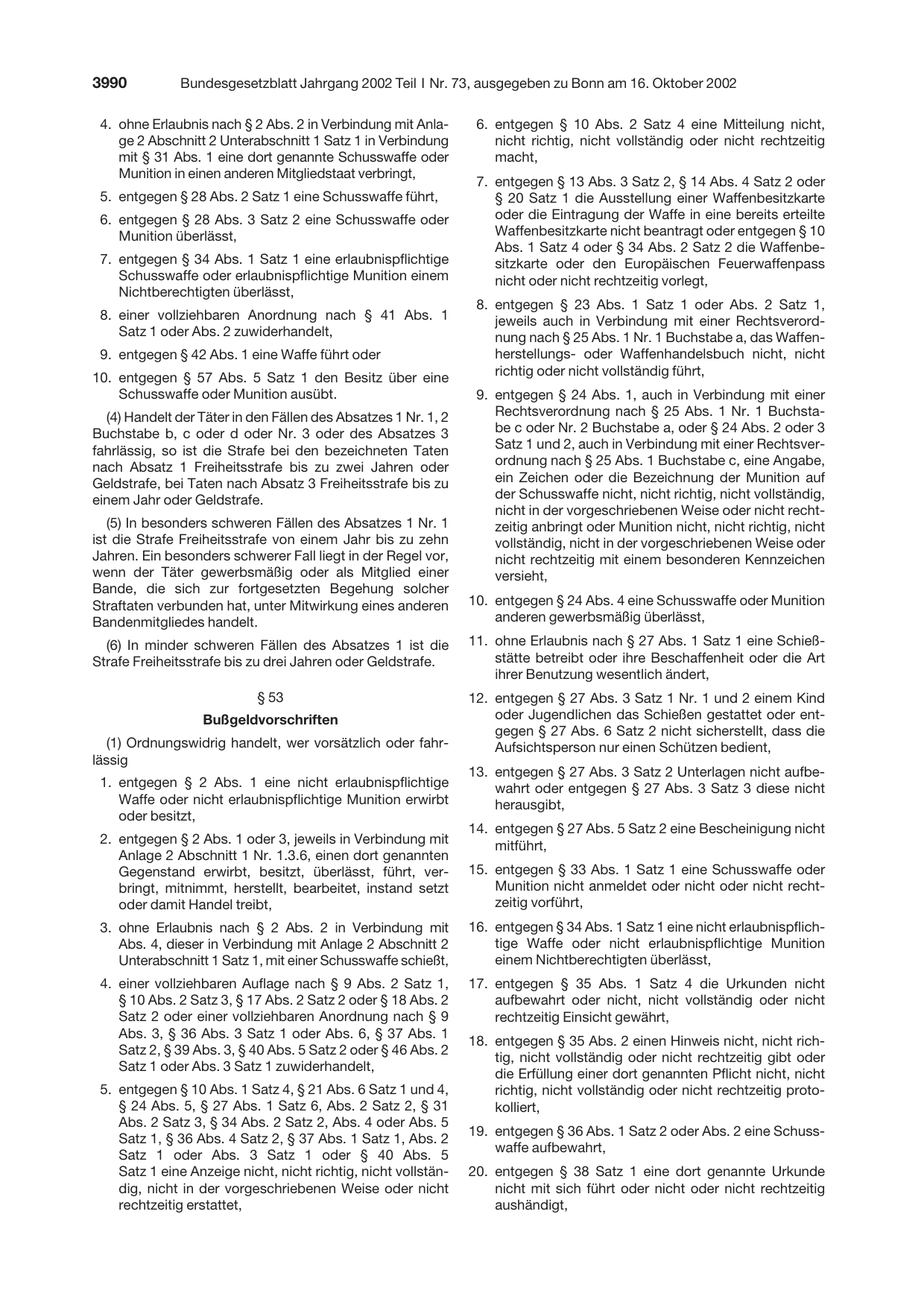 BGBl. 2002, Seite 3990 — Originalseite als Abbildung
