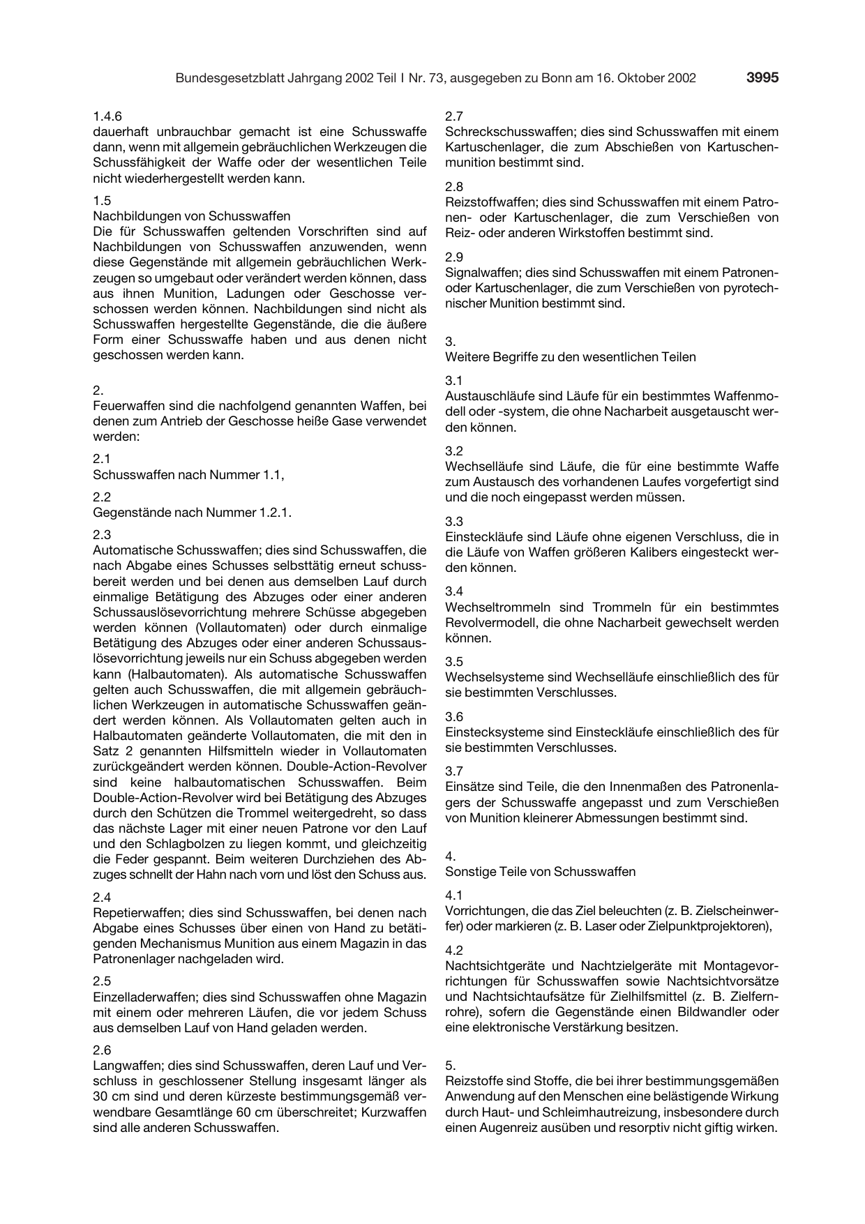 BGBl. 2002, Seite 3995 — Originalseite als Abbildung