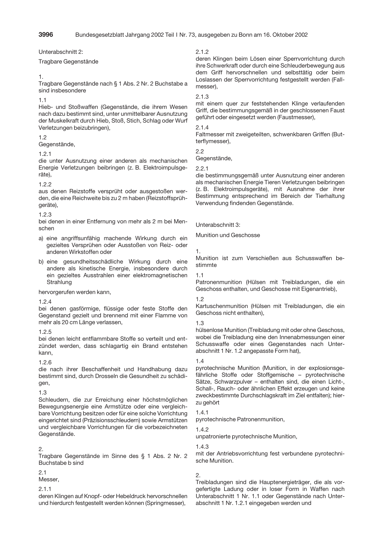 BGBl. 2002, Seite 3996 — Originalseite als Abbildung